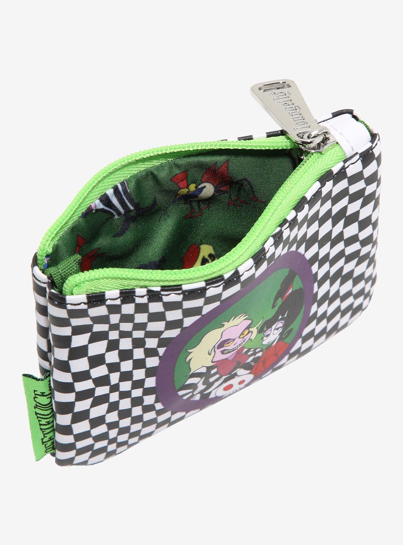 Loungefly Beetlejuice Cartoon Lydia & Beetlejuice Checkered Coin Purse - BoxLunch Exclusive, , alternate