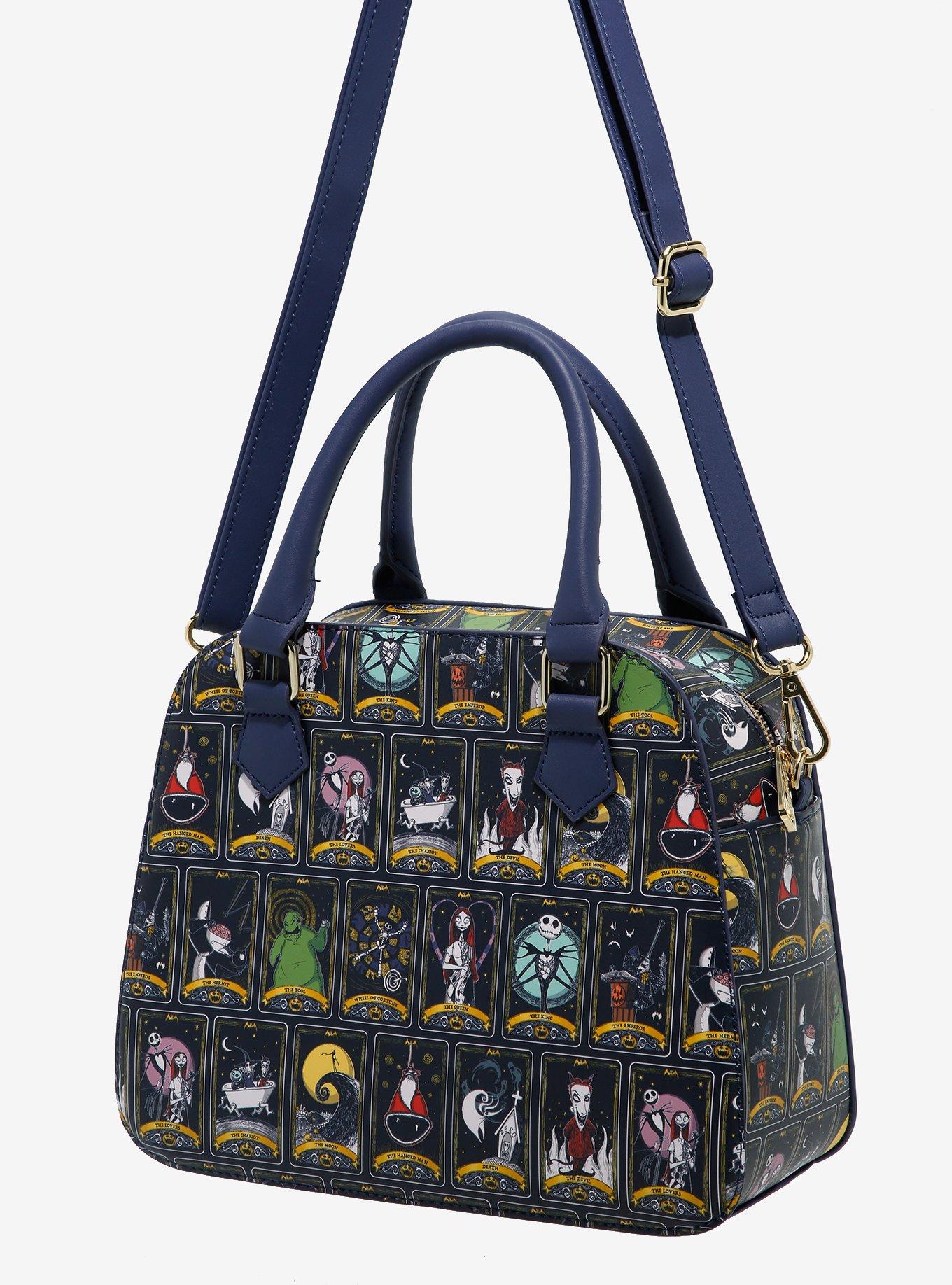 Loungefly Disney The Nightmare Before Christmas Character Tarot Cards Allover Print Handbag, , alternate