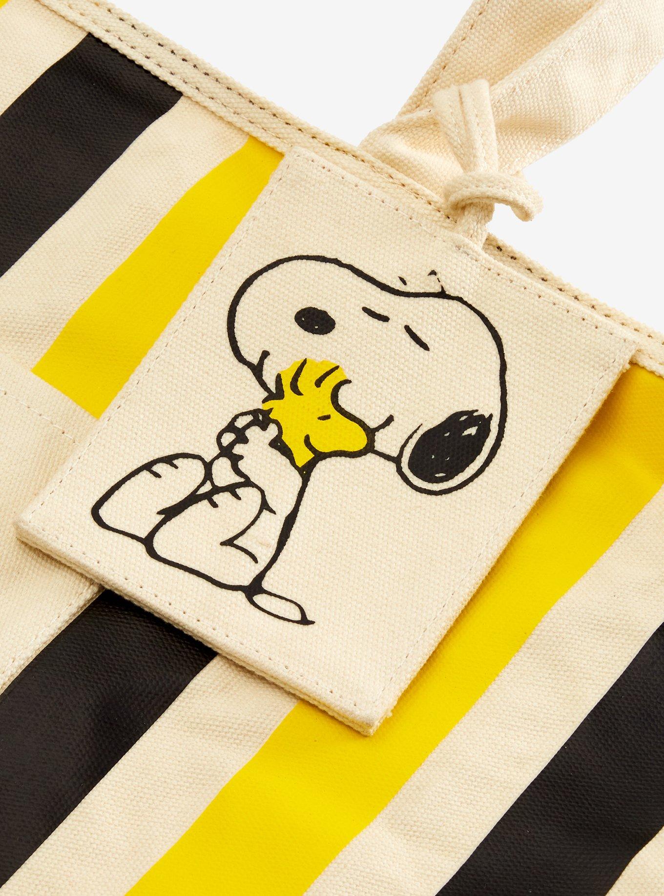 Peanuts Woodstock & Snoopy Striped Canvas Tote Bag - BoxLunch Exclusive, , alternate