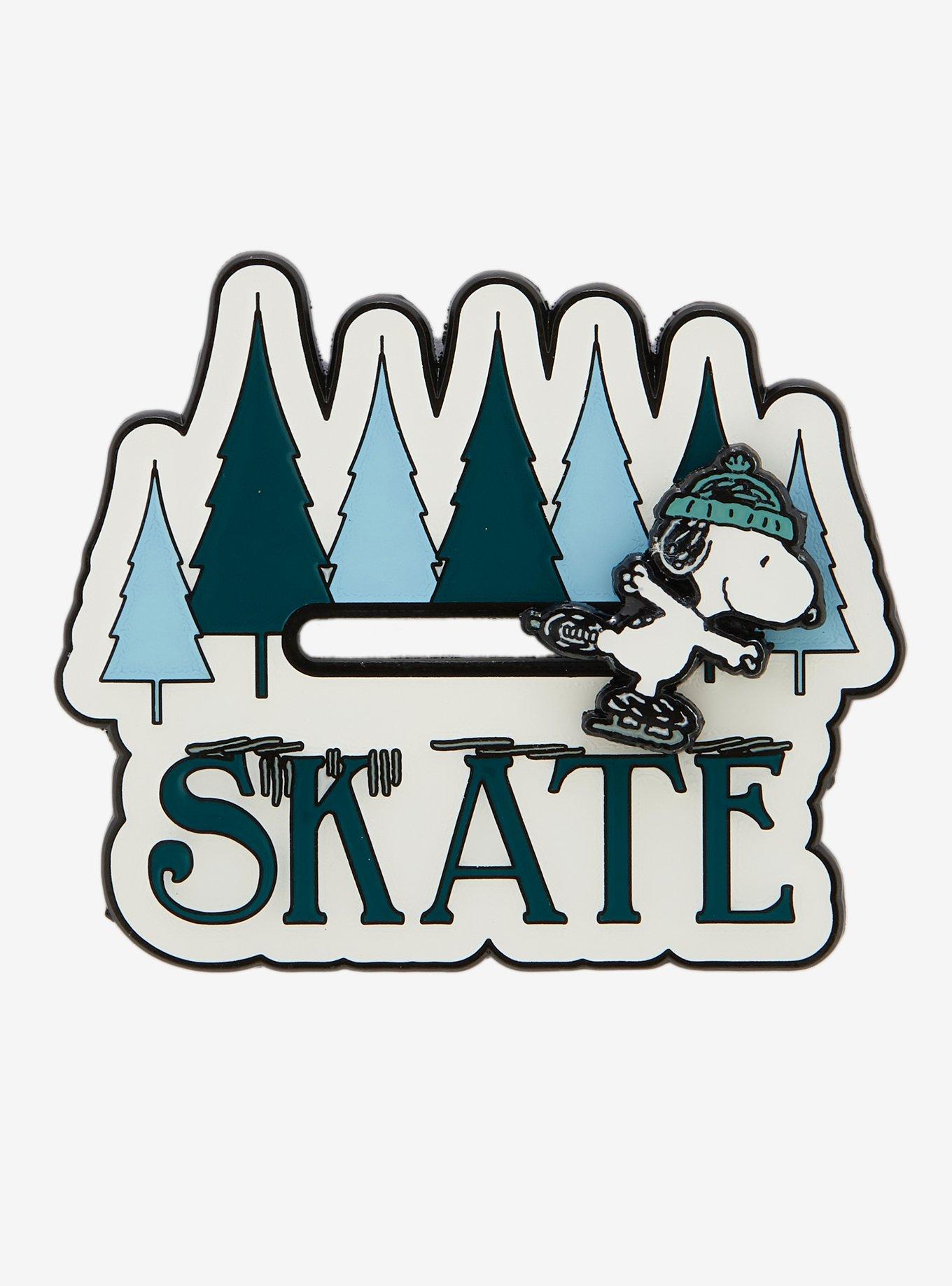 Peanuts Snoopy Skating Sliding Enamel Pin — BoxLunch Exclusive, , hi-res
