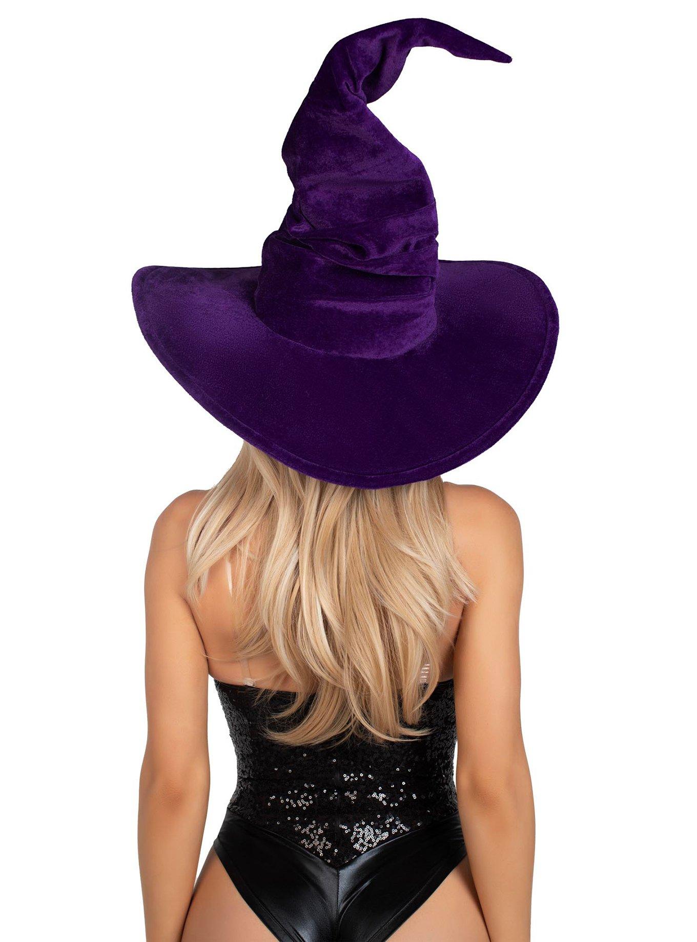 Velvet Ruched Witch Hat, , hi-res