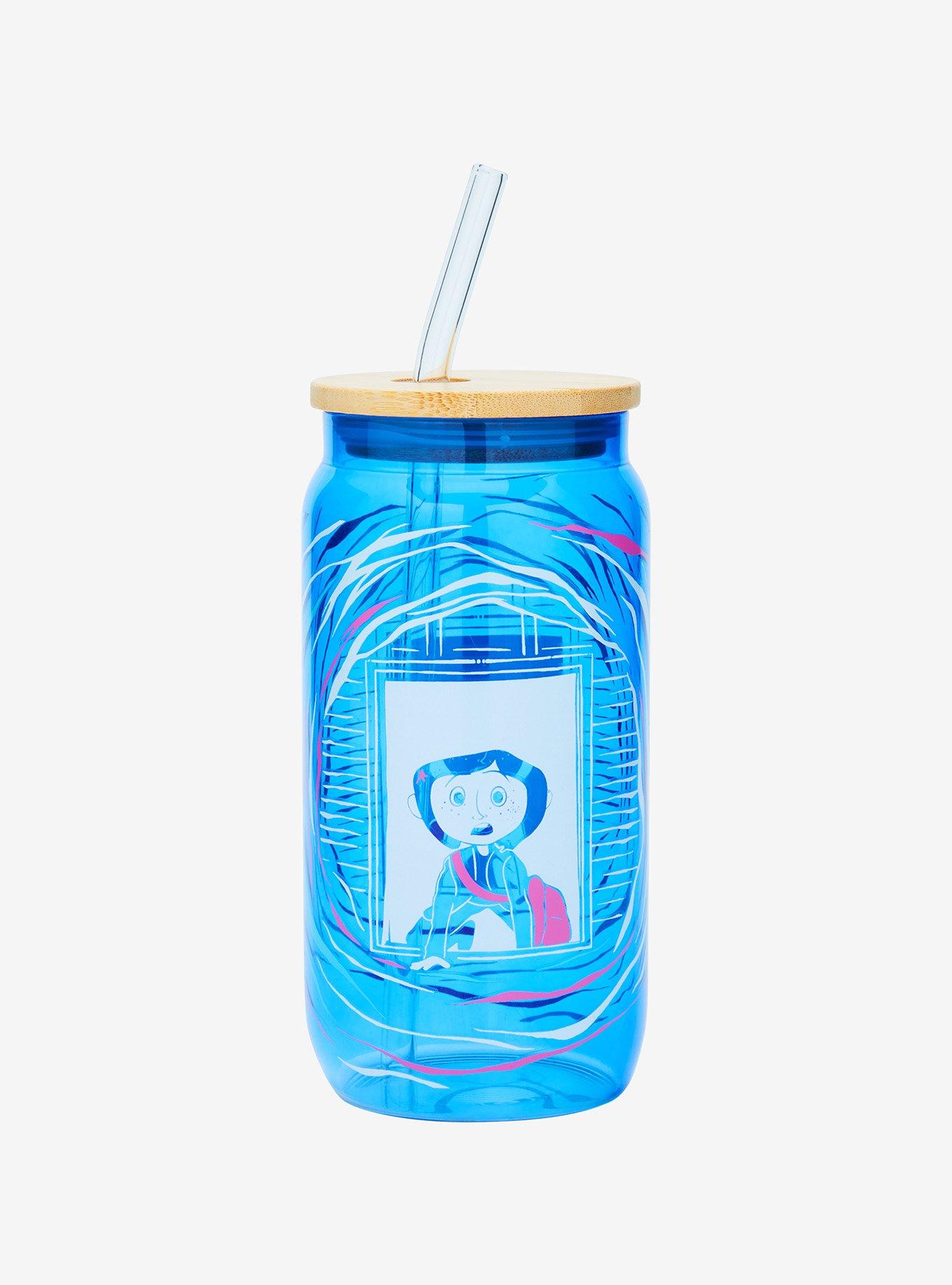 Coraline Tunnel Portrait Glass Cup with Straw, , hi-res