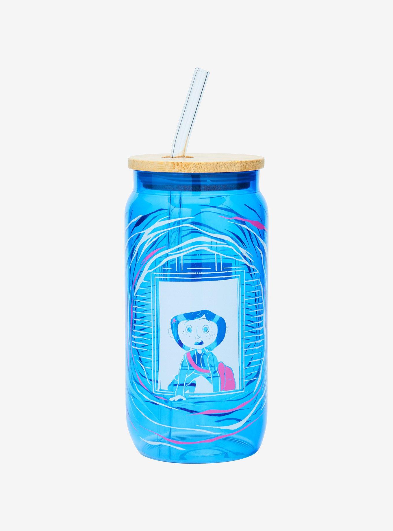 Coraline Tunnel Portrait Glass Cup with Straw, , alternate