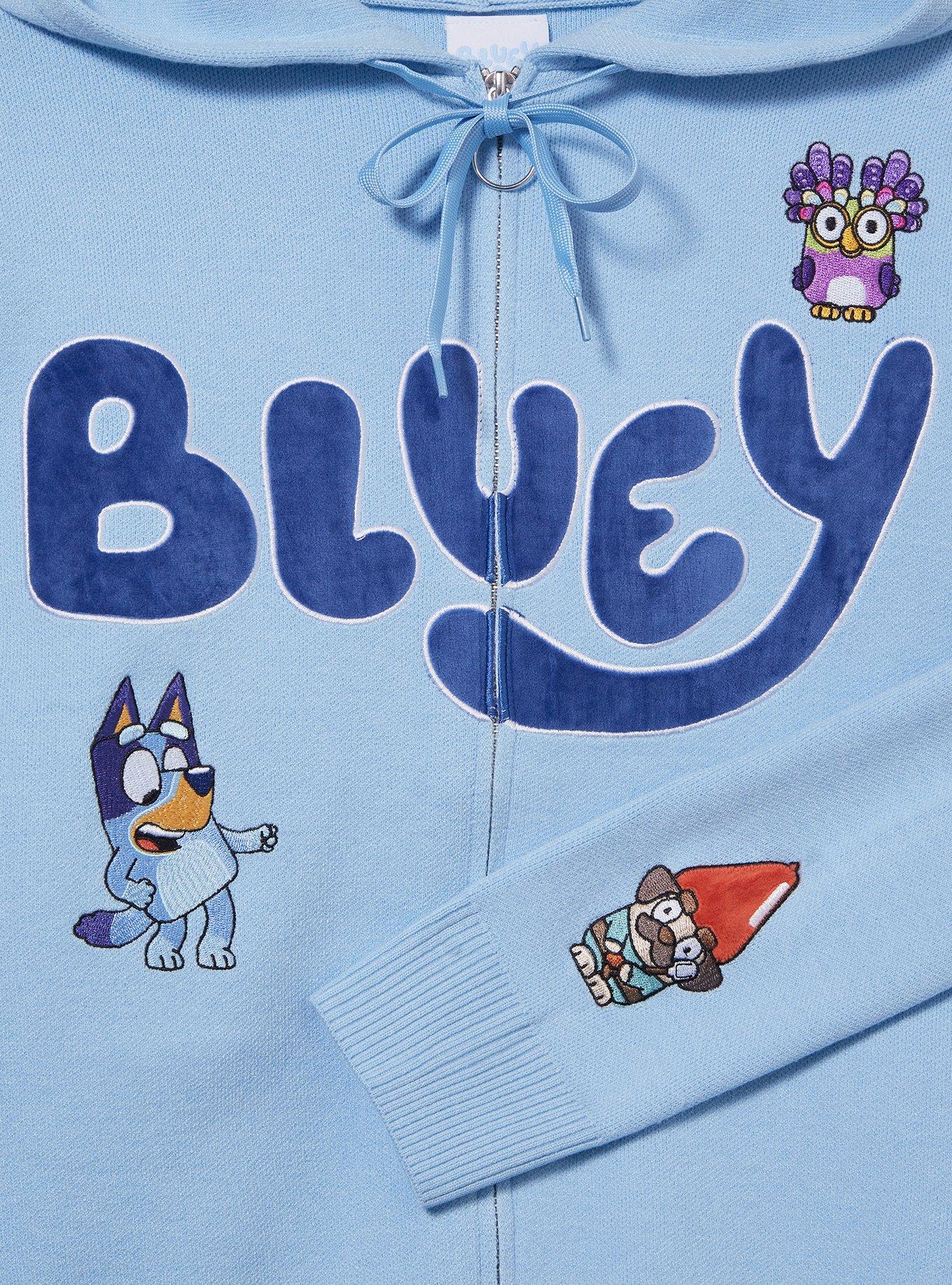 Bluey Patches Women's Zip Knit Hoodie — BoxLunch Exclusive, , hi-res