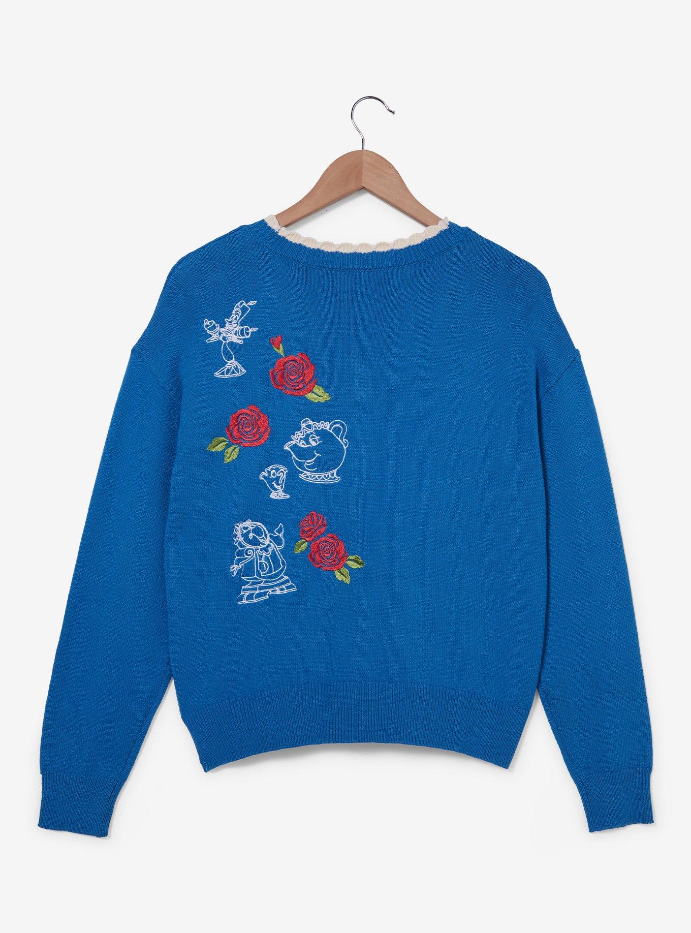Disney Beauty and the Beast Belle Roses Crochet Women's Cardigan &mdash; BoxLunch Exclusive, DARK BLUE, alternate