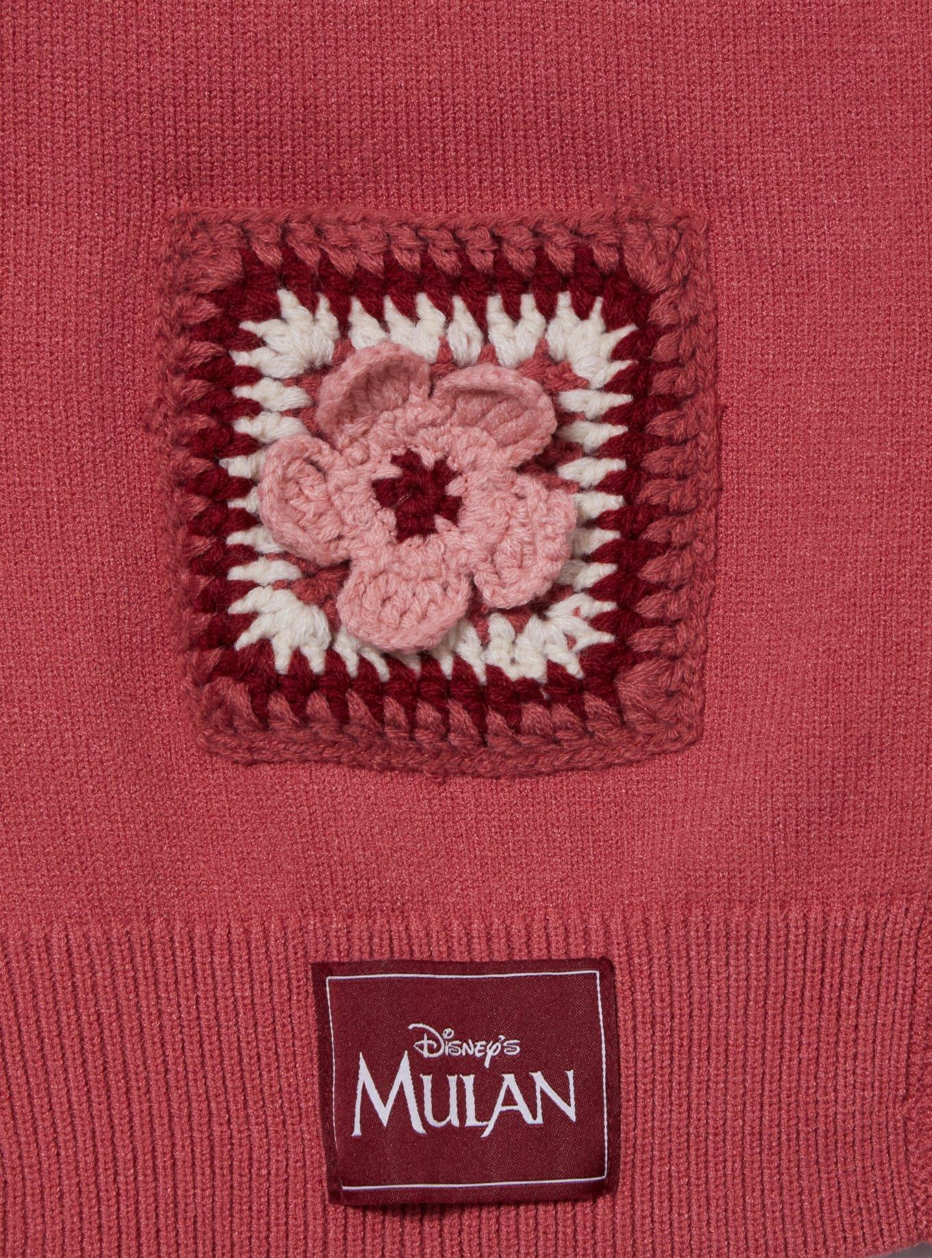 Disney Mulan Cherry Blossom Crochet Women's Cardigan &mdash; BoxLunch Exclusive, LIGHT RED, alternate