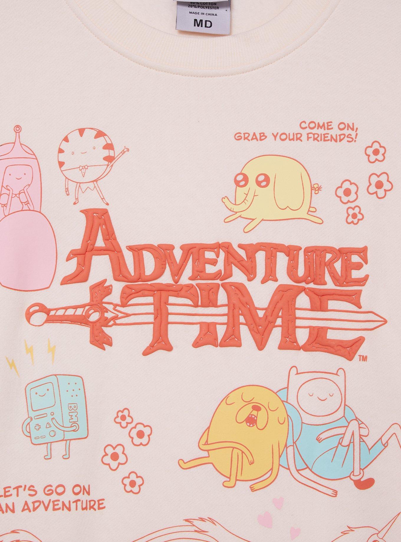 Adventure Time Multi-Character Doodle Crewneck — BoxLunch Exclusive, , hi-res