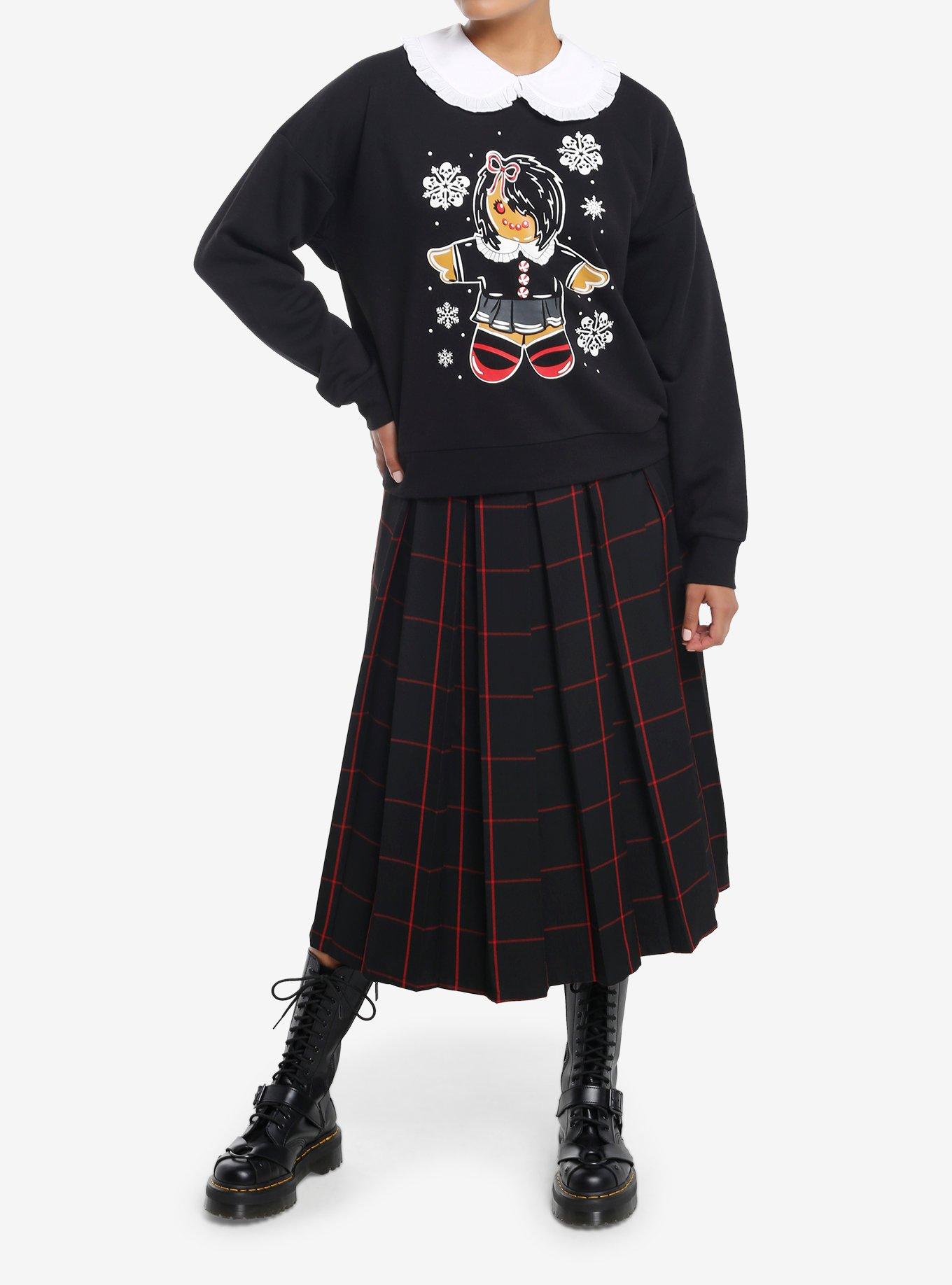 Social Collision Goth Gingerbread Collar Girls Sweater, , hi-res