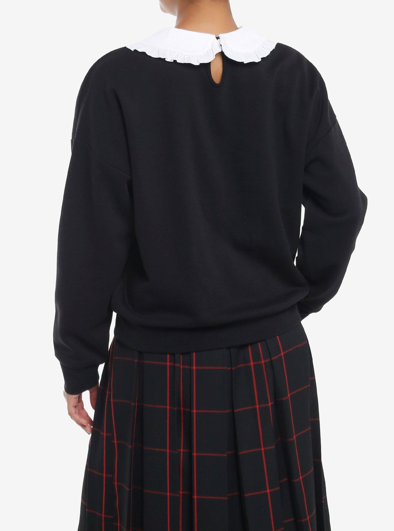 Social Collision Goth Gingerbread Collar Girls Sweater, RED, alternate