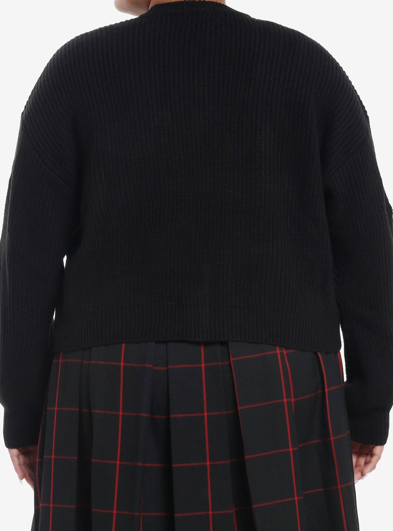 Social Collision Goth Gingerbread Girls Knit Tank Top & Cardigan Set Plus Size, RED, alternate