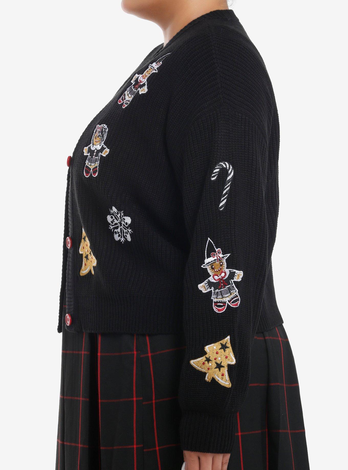 Social Collision Goth Gingerbread Girls Knit Tank Top & Cardigan Set Plus Size, RED, alternate