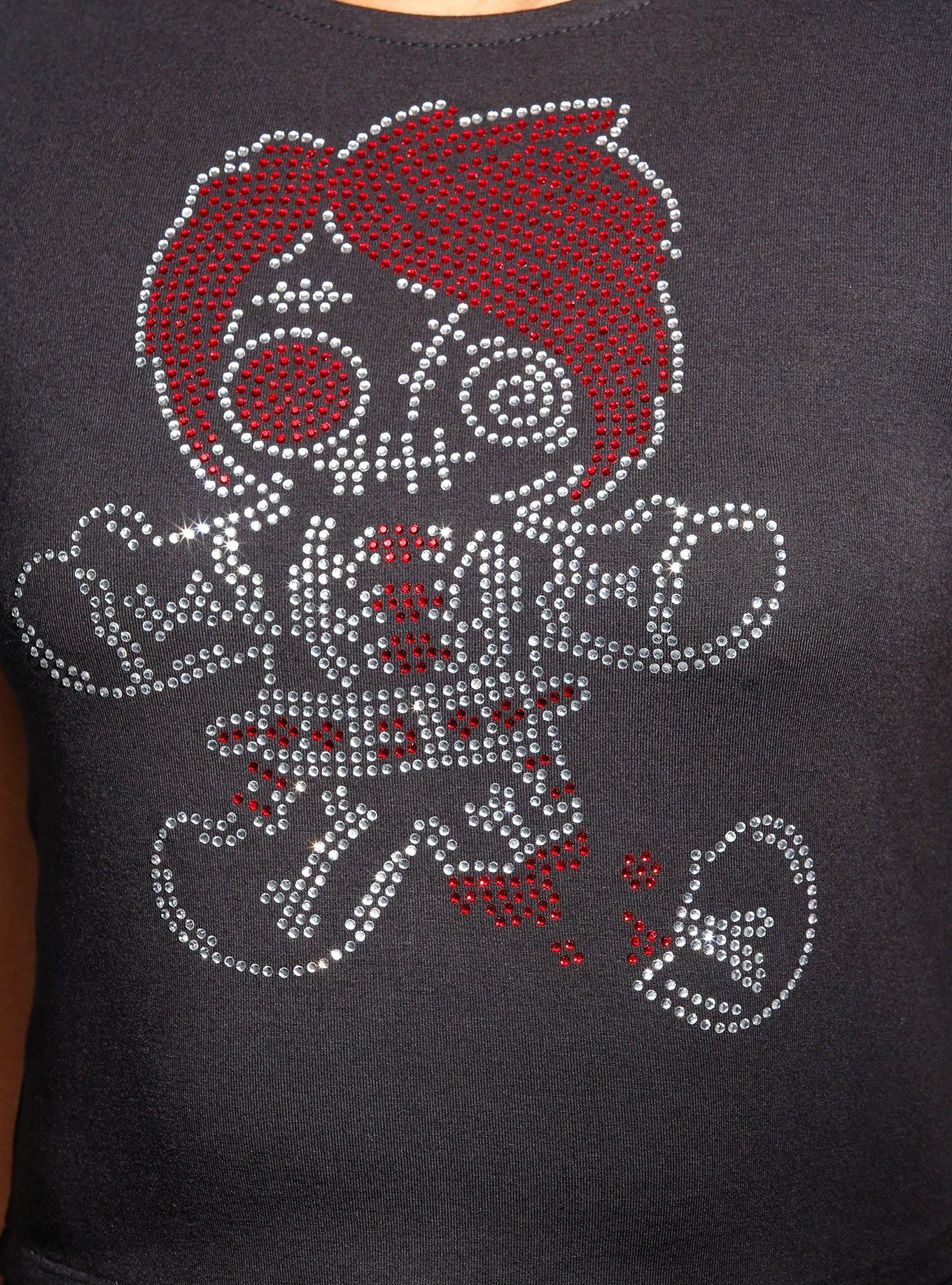 Social Collision Punk Gingerbread Rhinestone Girls Baby T-Shirt, RED, alternate
