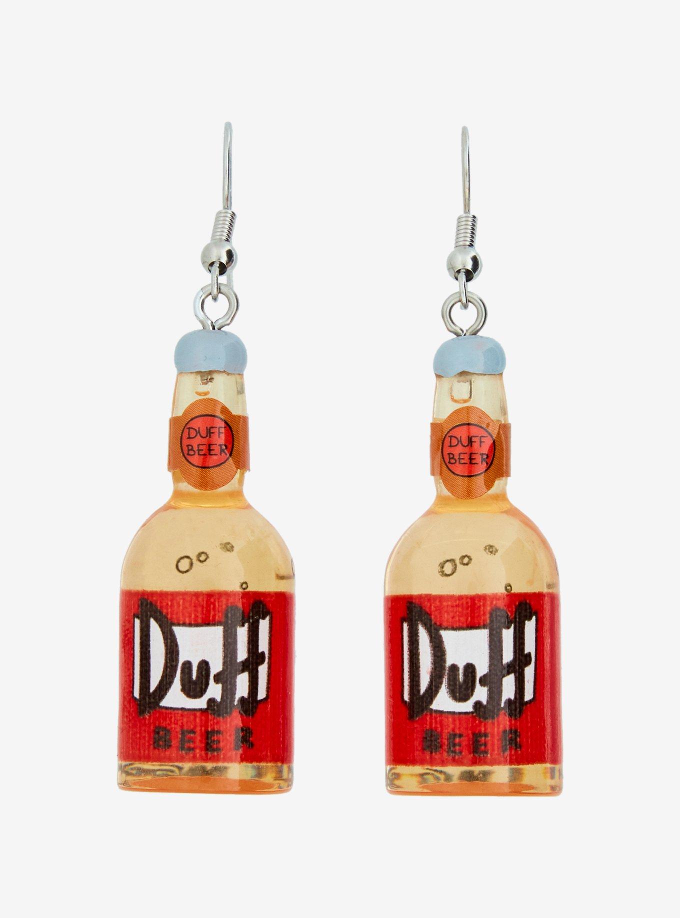 The Simpsons Duff Beer Bottle Drop Earrings, , hi-res