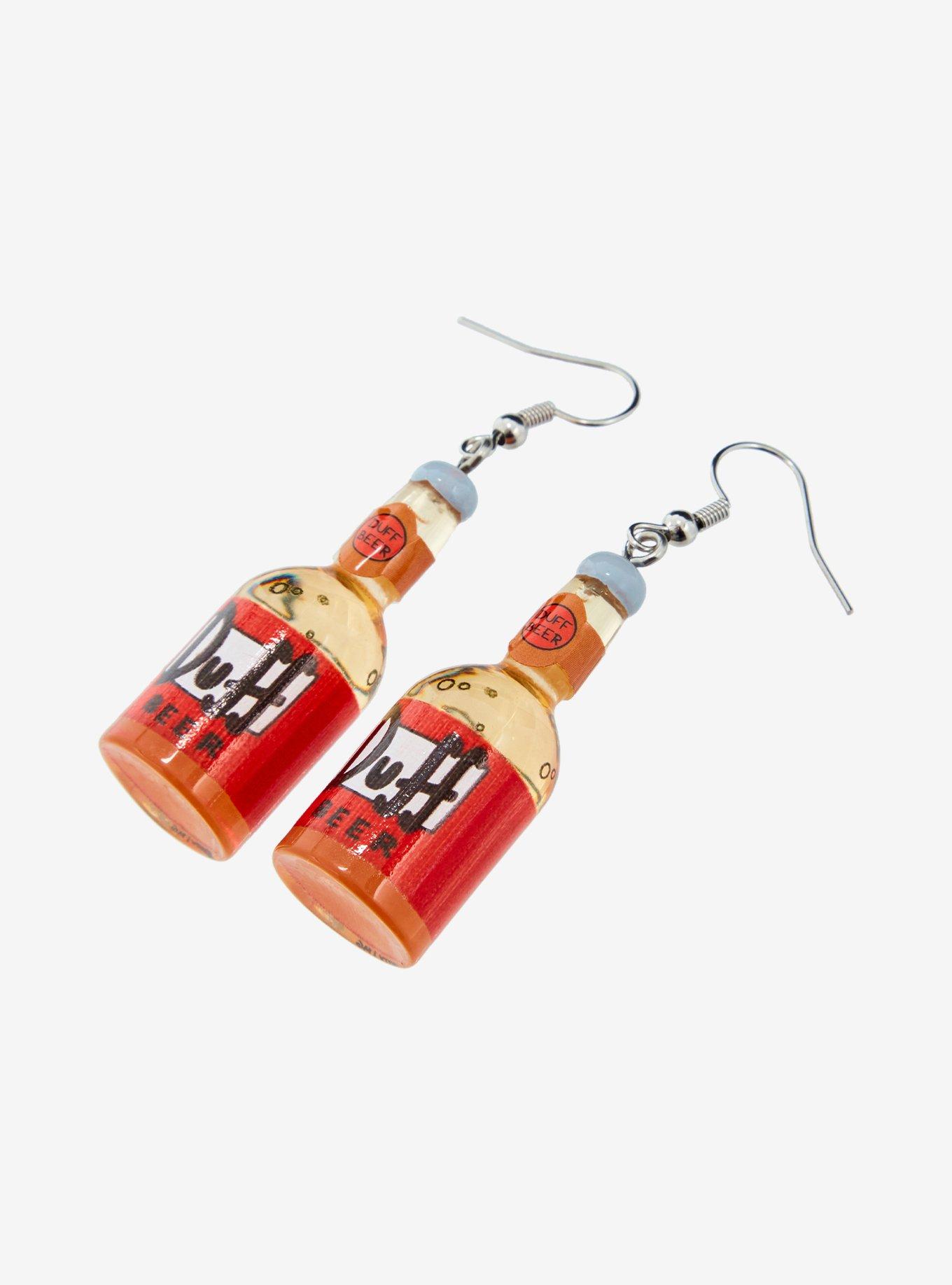 The Simpsons Duff Beer Bottle Drop Earrings, , alternate