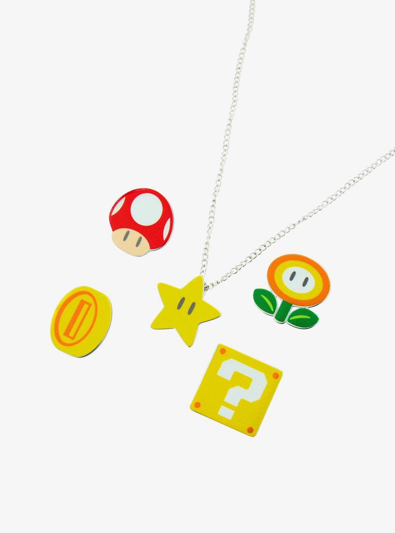 Super Mario Icons Interchangeable Charms Necklace Set, , alternate
