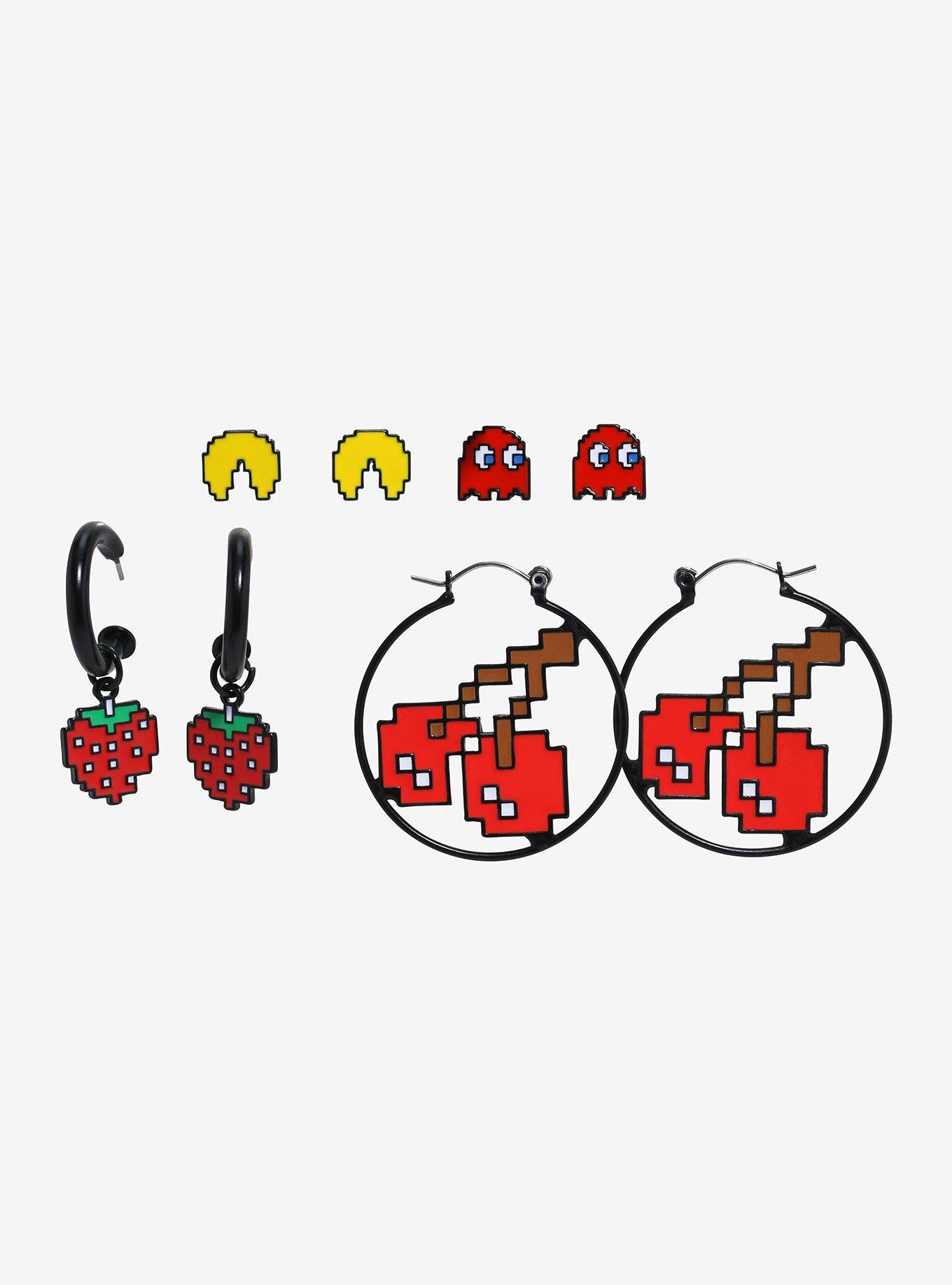 Pac-Man Characters & Fruit Earring Set, , hi-res