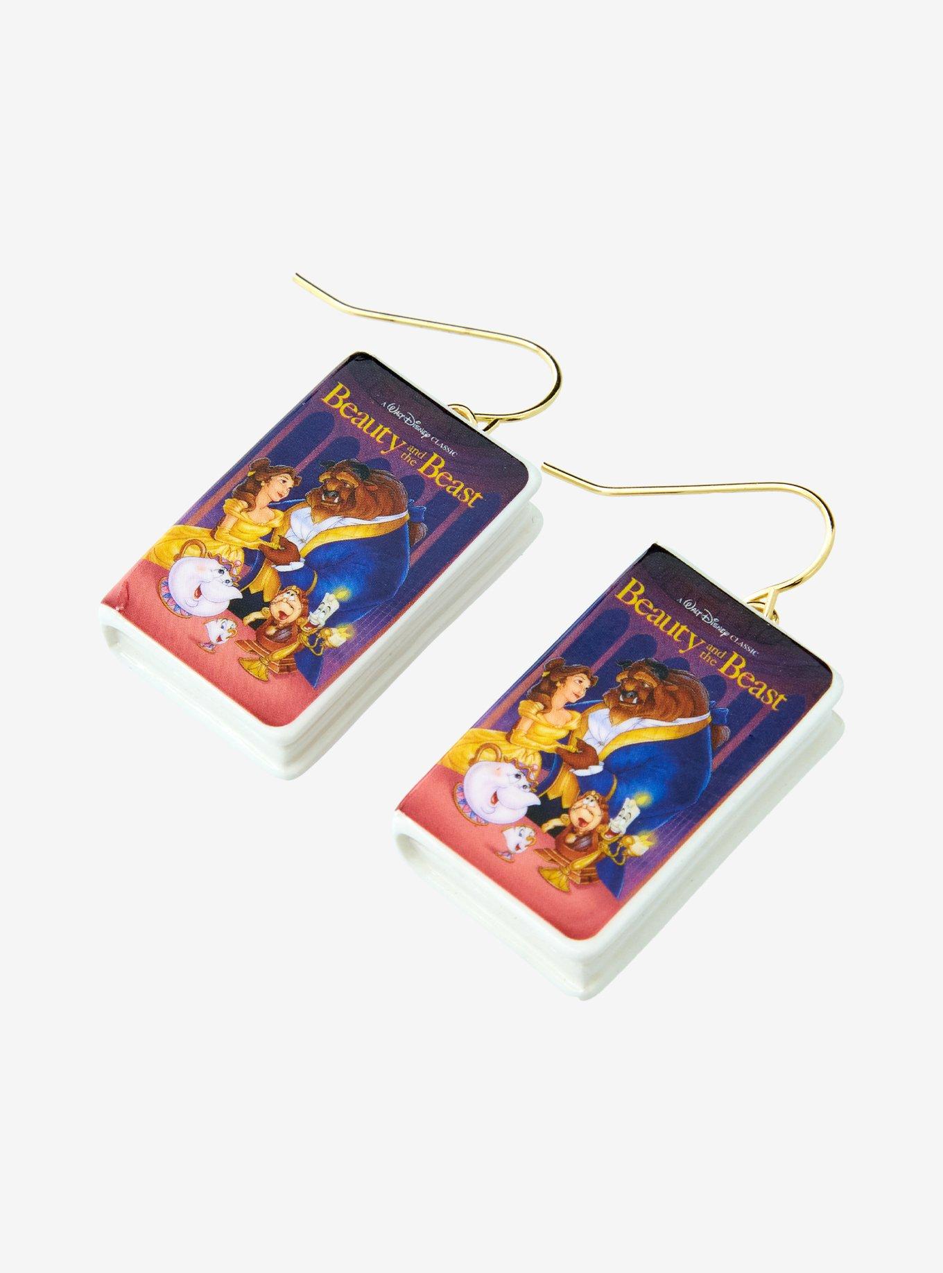 Disney Beauty And The Beast VHS Drop Earrings, , alternate