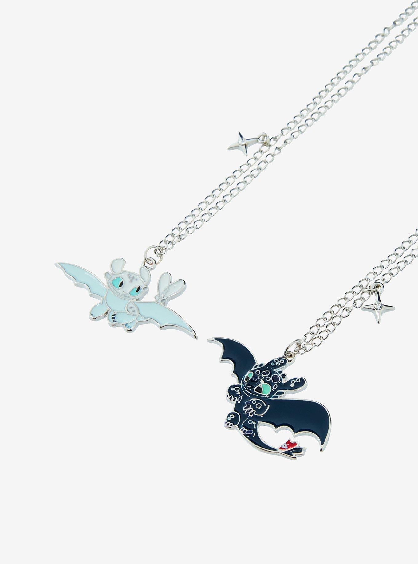 How To Train Your Dragon Toothless & Light Fury Best Friend Necklace Set, , alternate