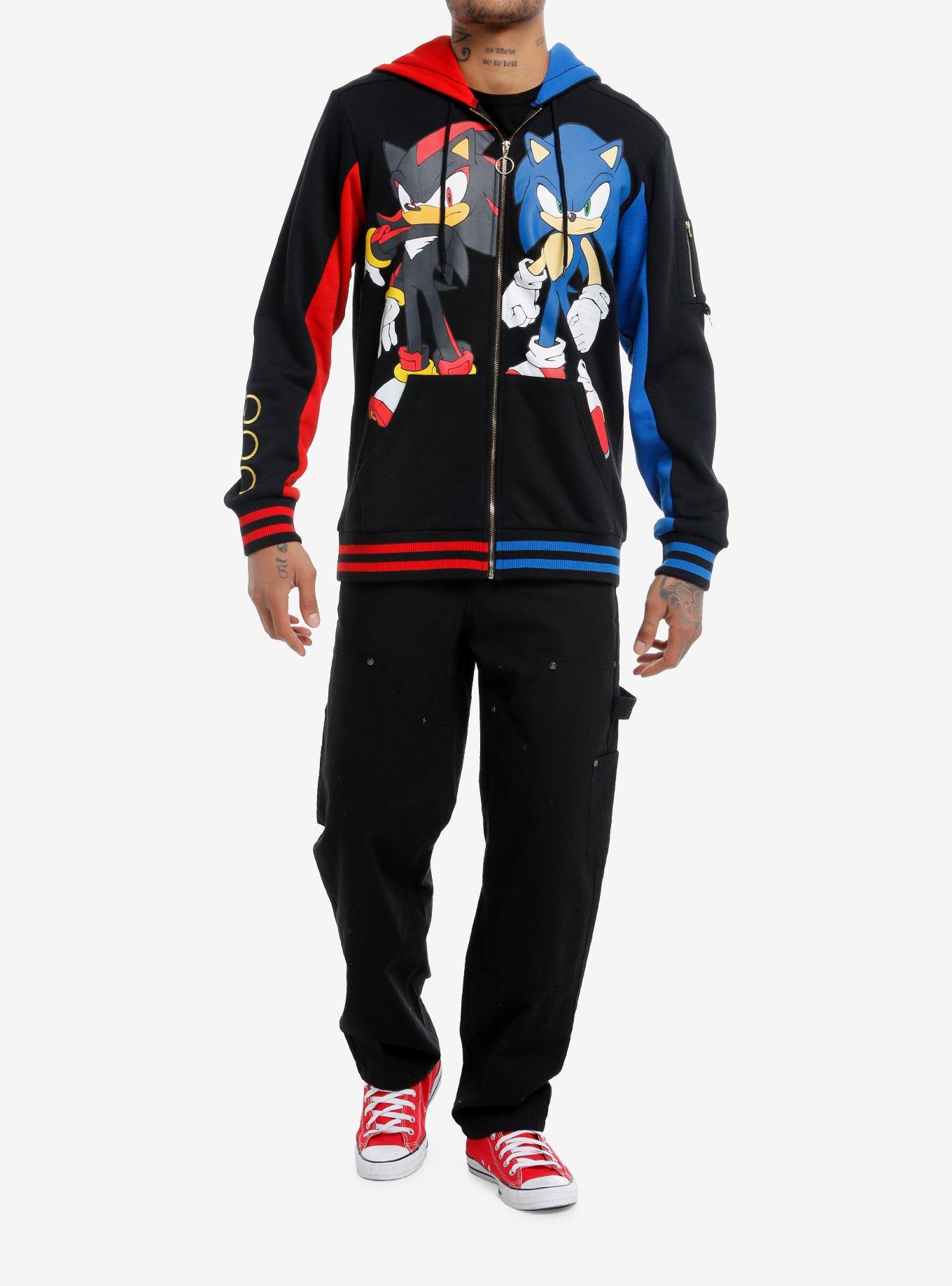Sonic The Hedgehog Sonic & Shadow Split Hoodie, MULTI, alternate
