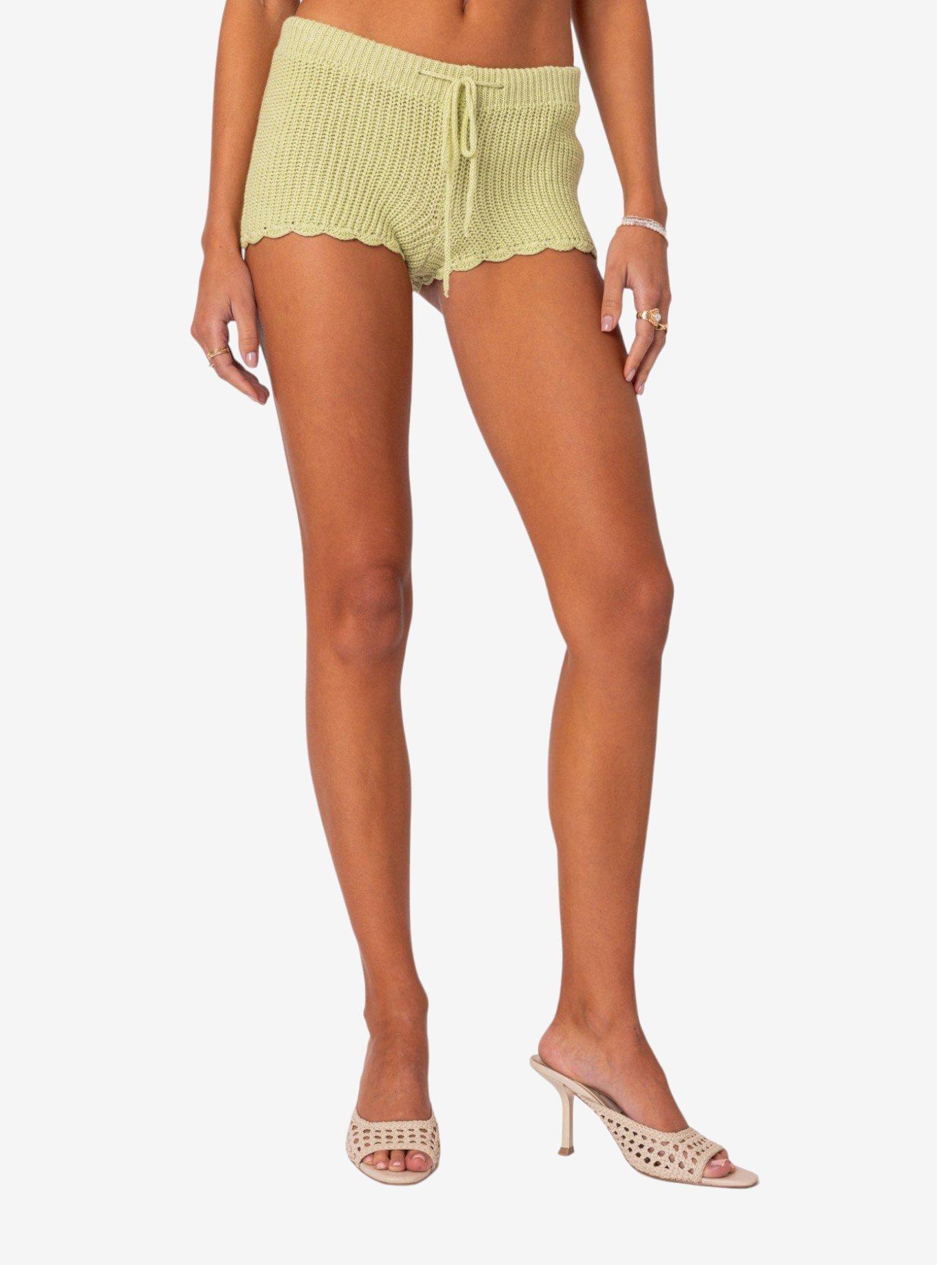 Danika Crochet Shorts, GREEN, alternate