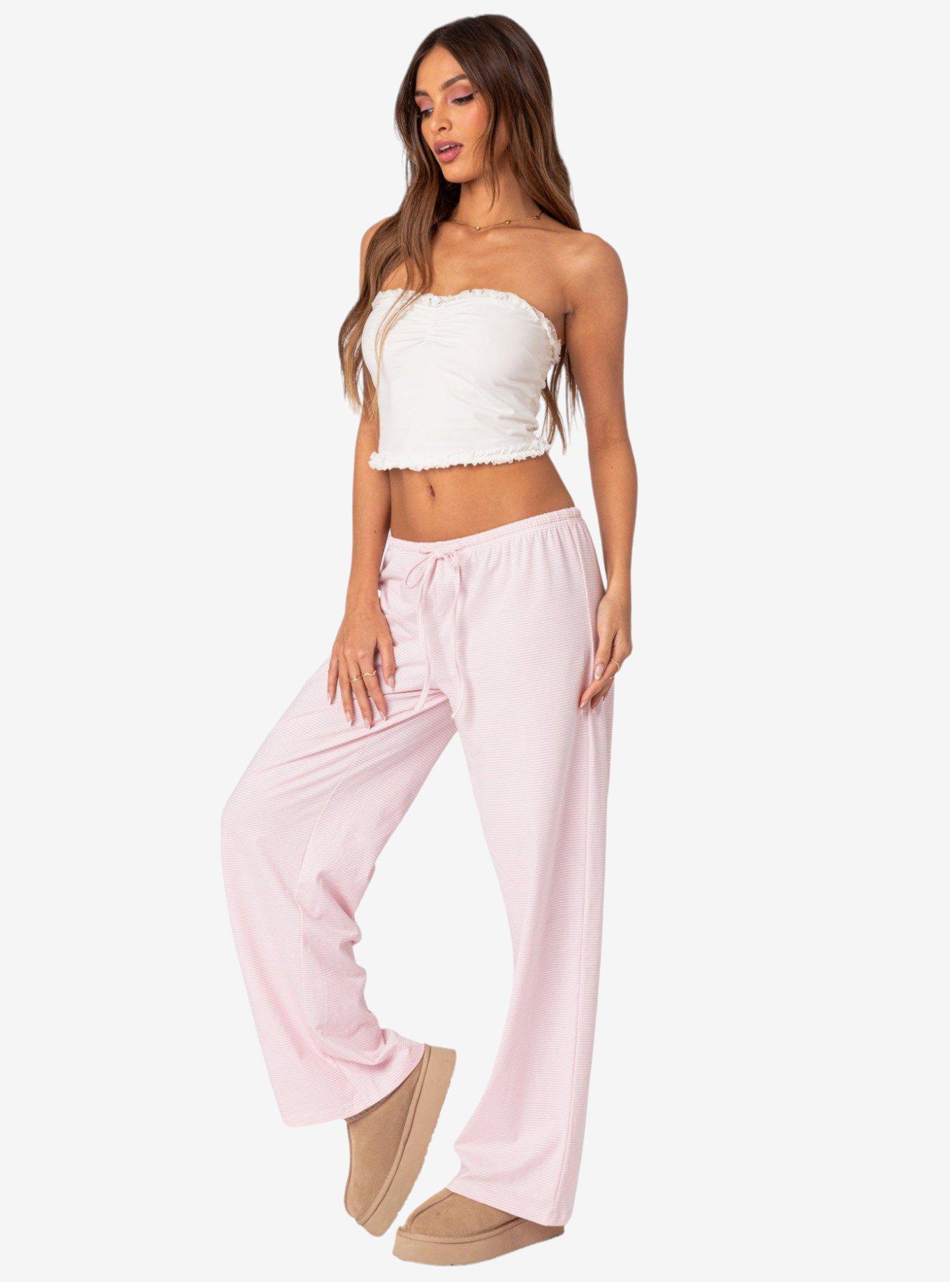 Olivia Striped Loose Fit Pants, PINK, alternate