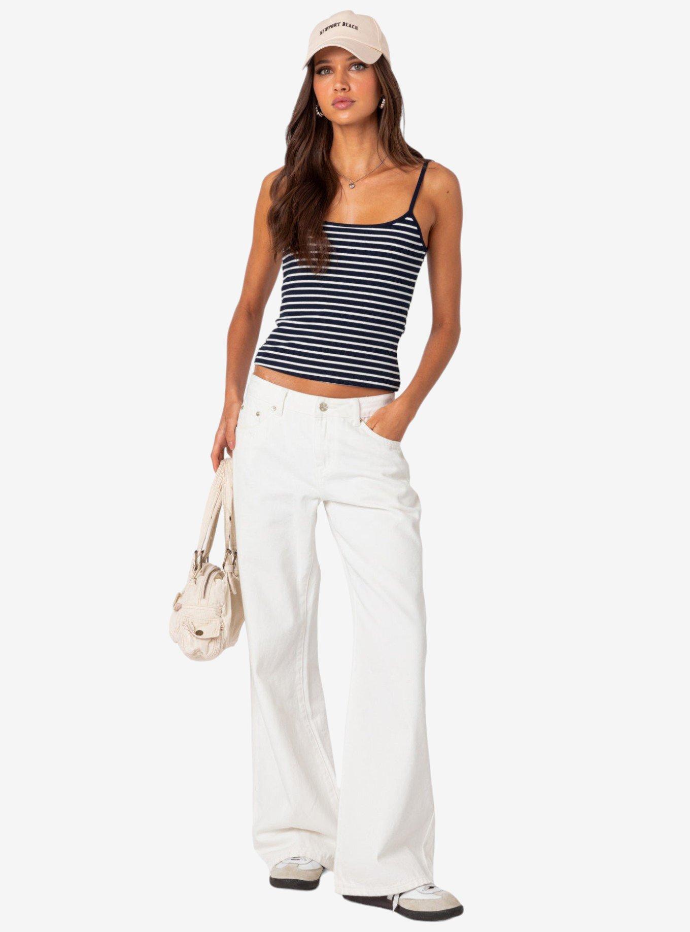 Gretta Striped Ribbed Tank Top, MULTI, alternate