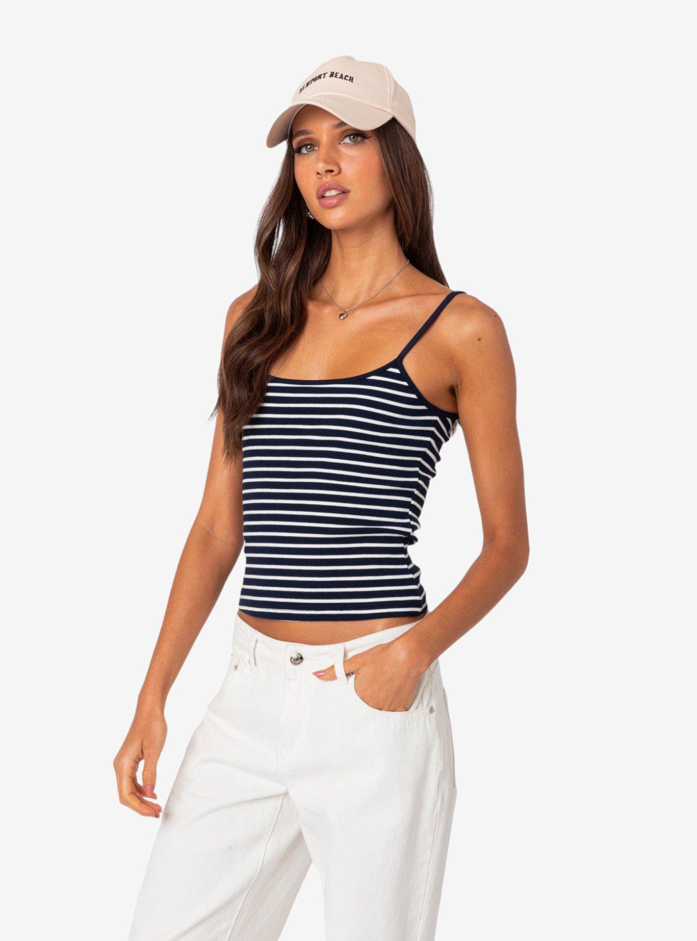 Gretta Striped Ribbed Tank Top, MULTI, alternate