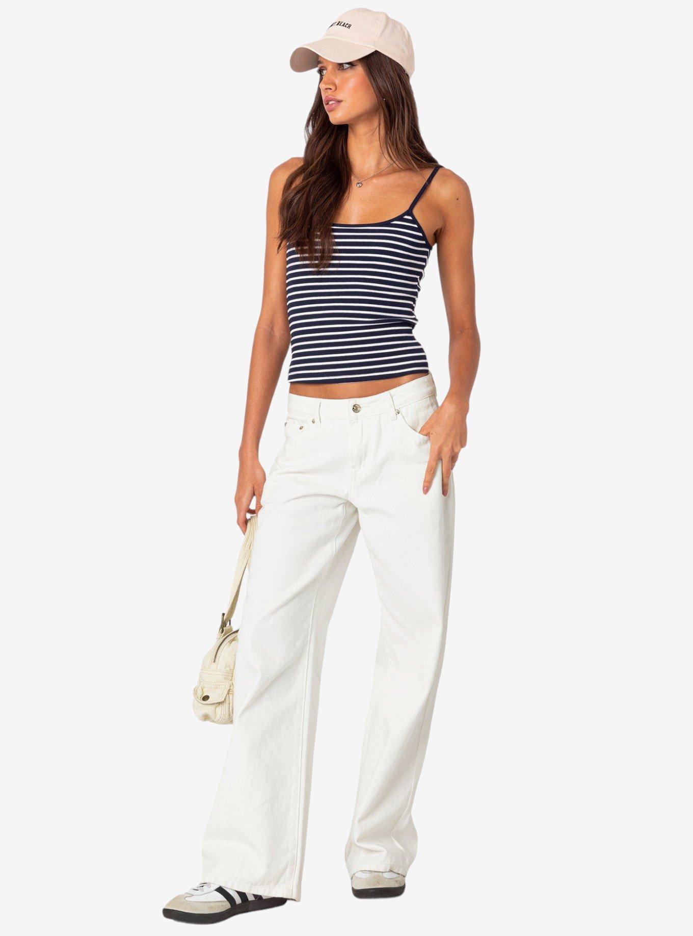 Gretta Striped Ribbed Tank Top, MULTI, alternate