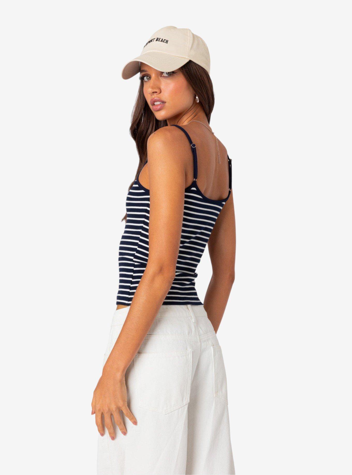 Gretta Striped Ribbed Tank Top, MULTI, alternate