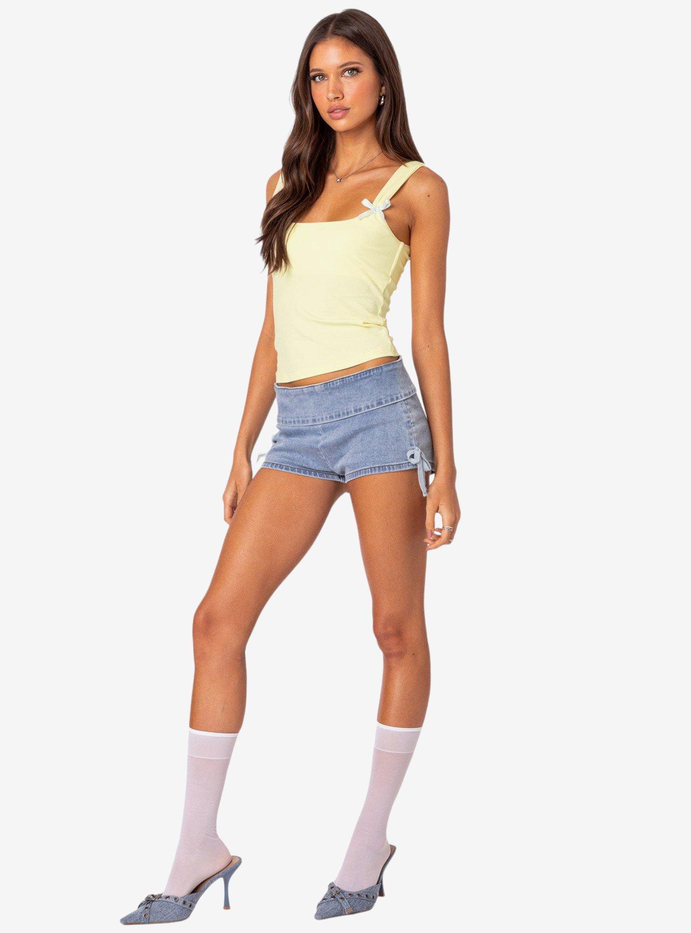 Lola Ribbed Tank Top Yellow, BRIGHT YELLOW, alternate
