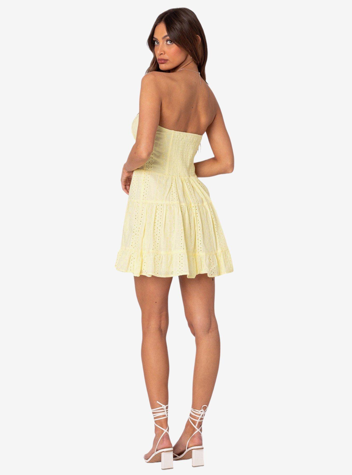 Liora Lacey Cotton Mini Dress, BRIGHT YELLOW, alternate