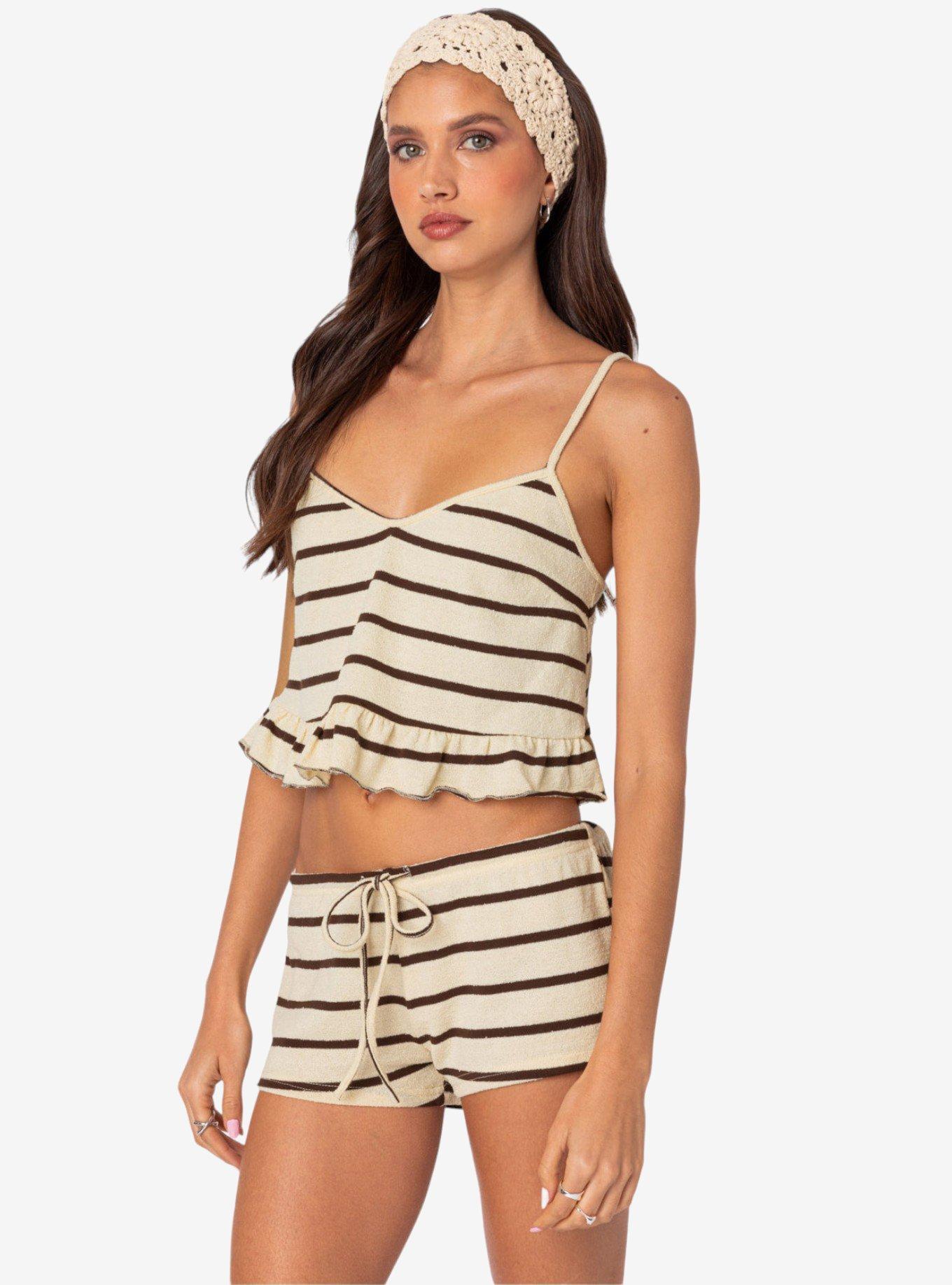Kathy Striped Ruffle Hem Tank Top, MULTI, alternate