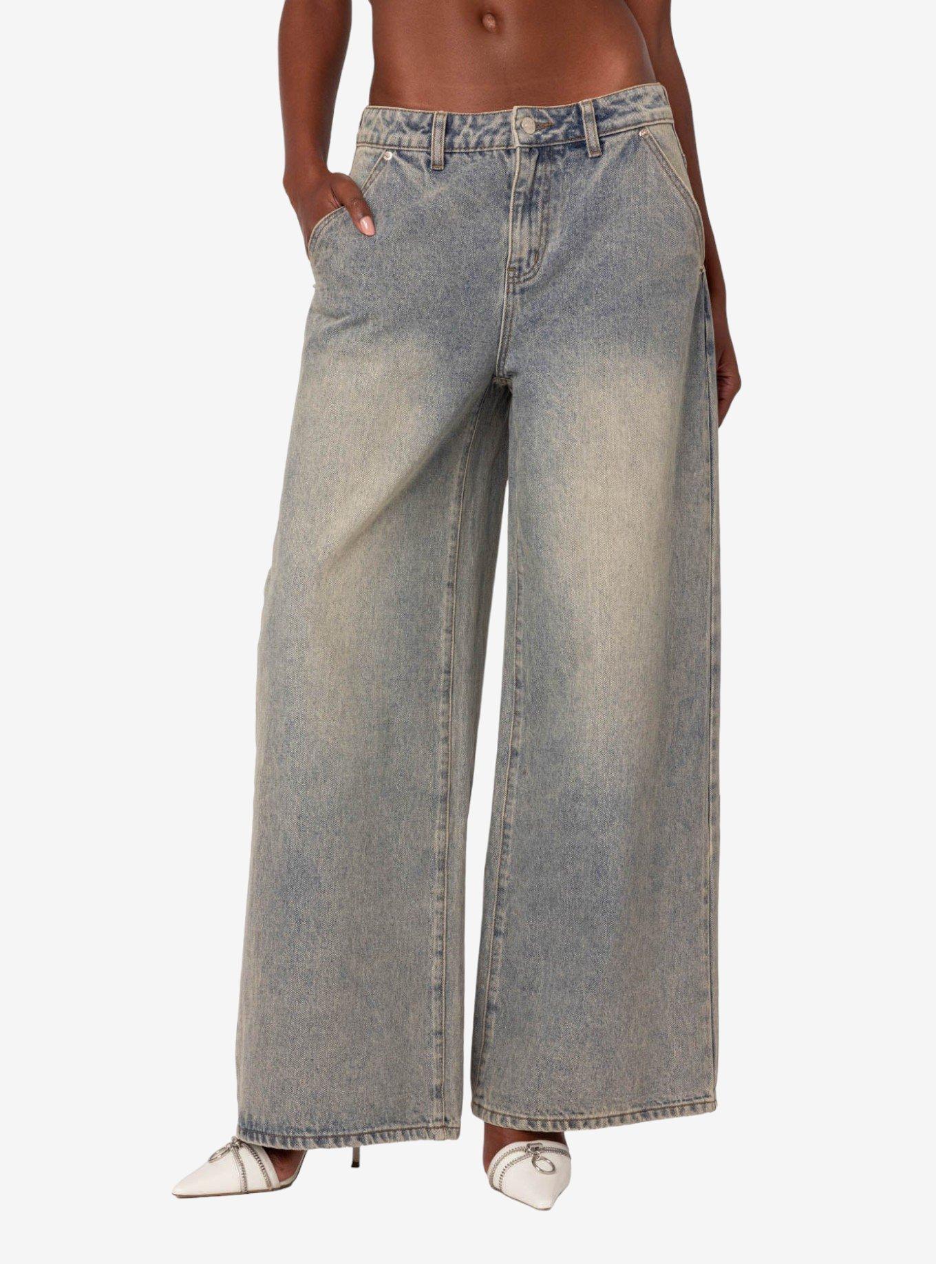Edikted Super Baggy Wide Leg Jeans, GREY, alternate