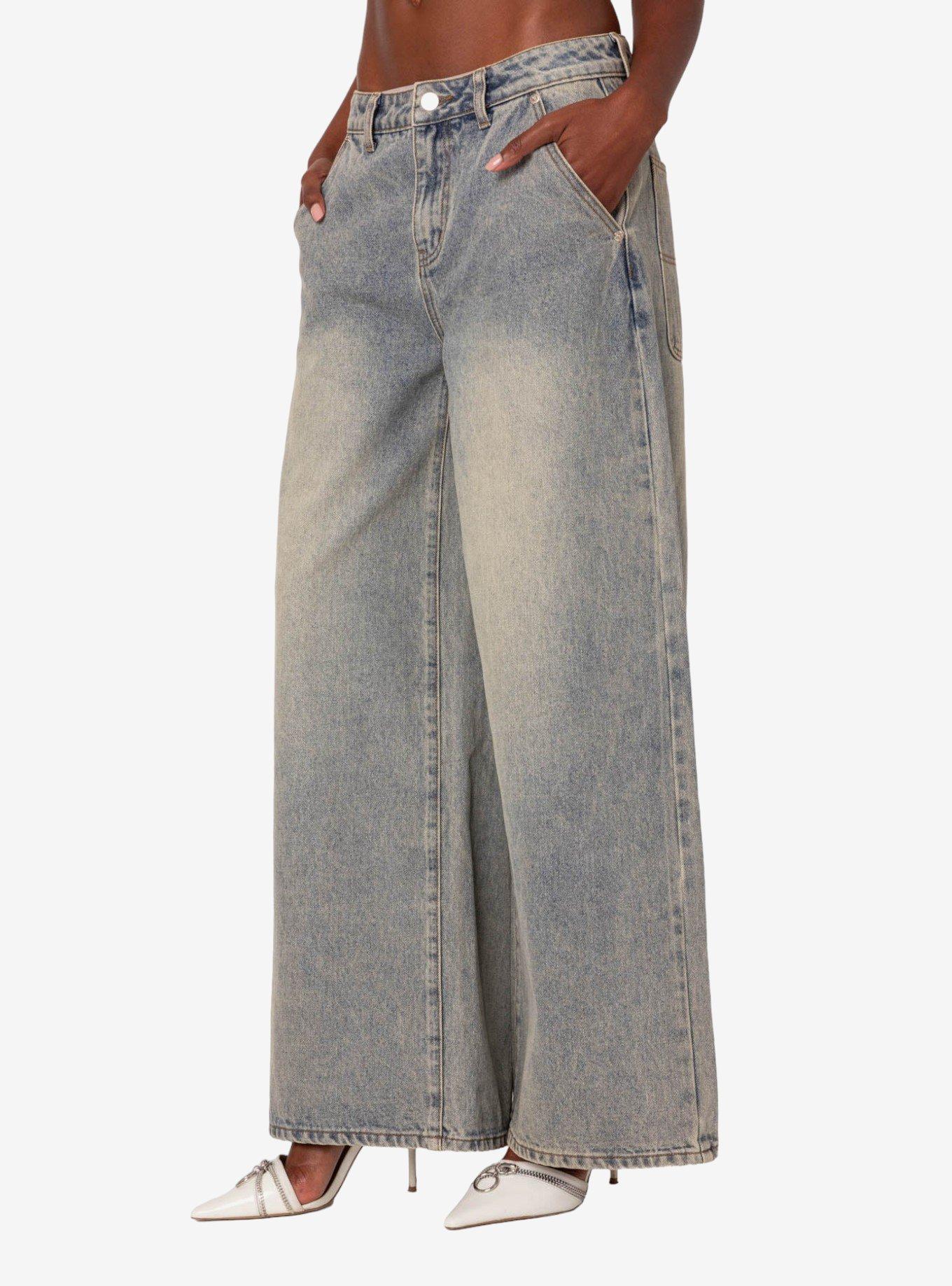 Edikted Super Baggy Wide Leg Jeans, GREY, alternate