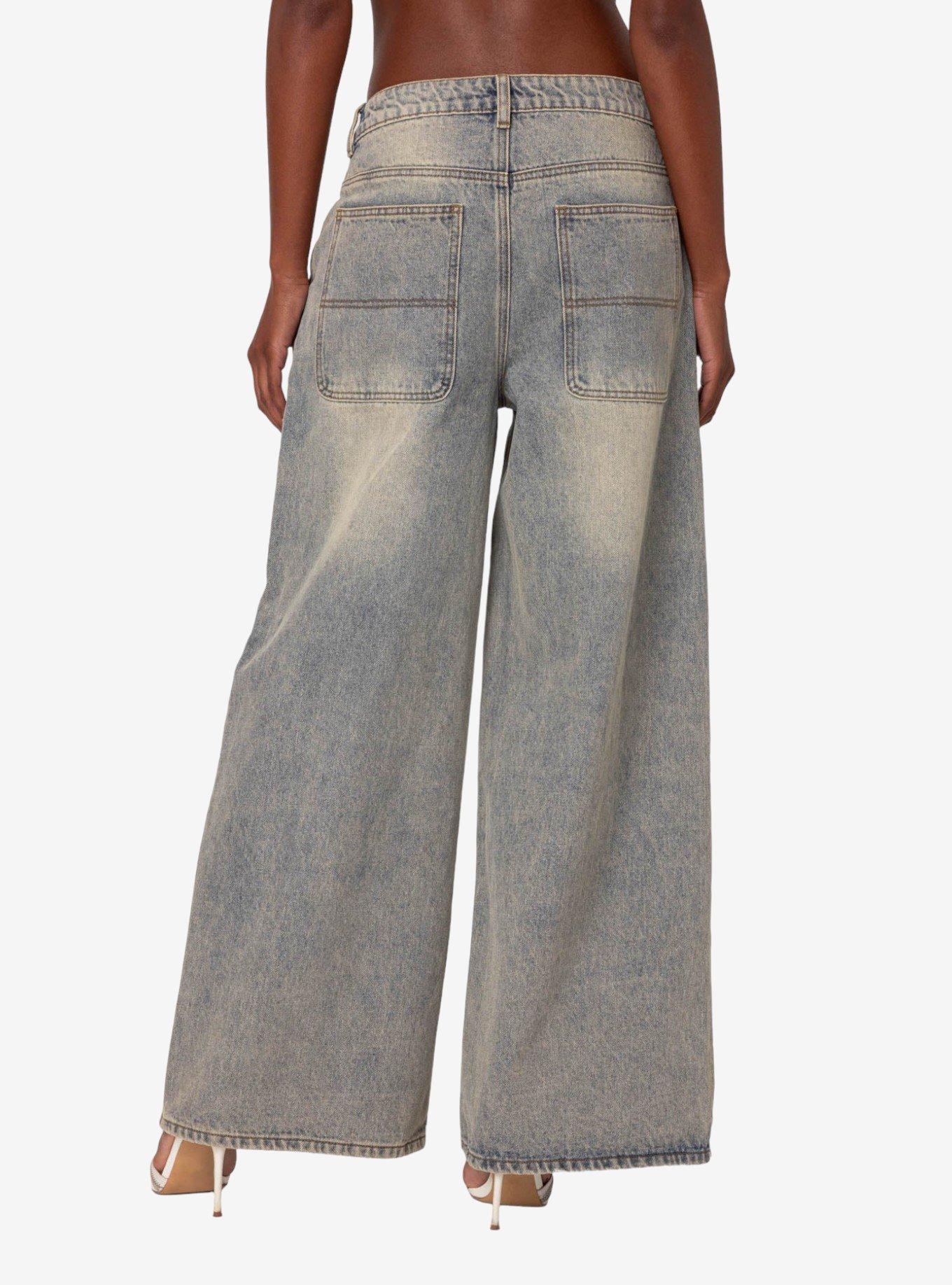 Edikted Super Baggy Wide Leg Jeans, GREY, alternate