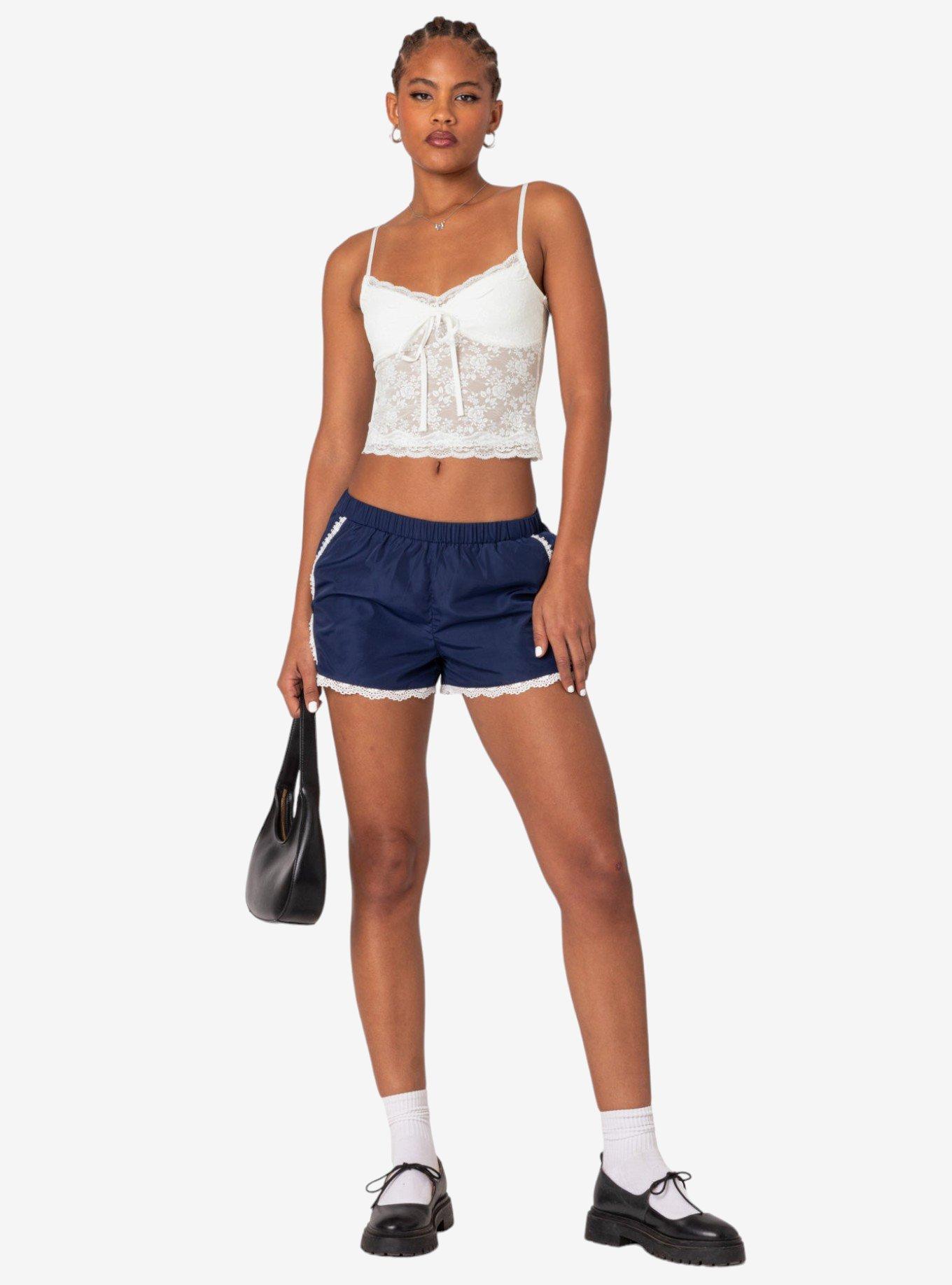 Cami Sheer Lace Tank Top, BRIGHT WHITE, alternate