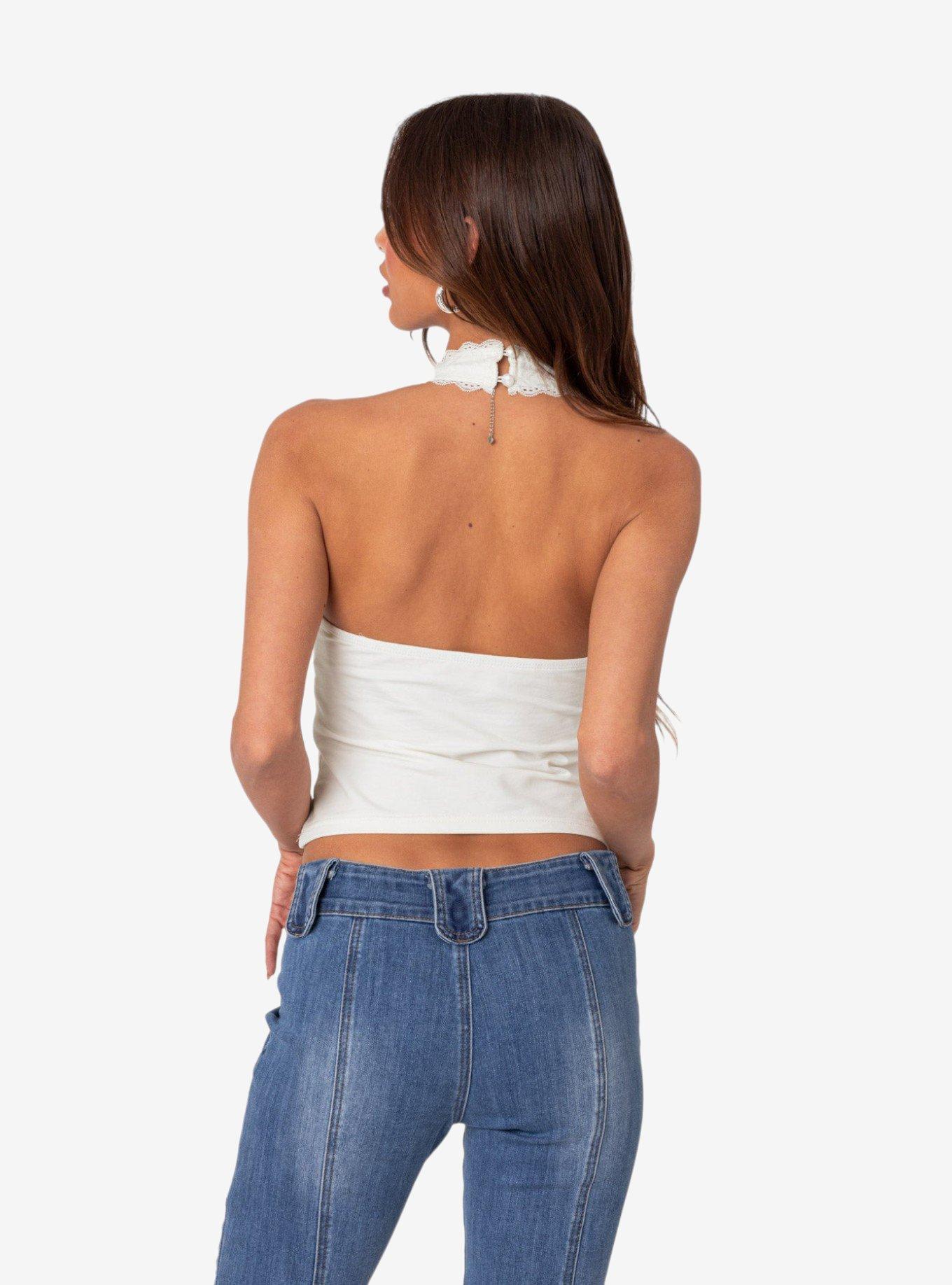 Carolyn Lacey Halter Top, BRIGHT WHITE, alternate - view 4