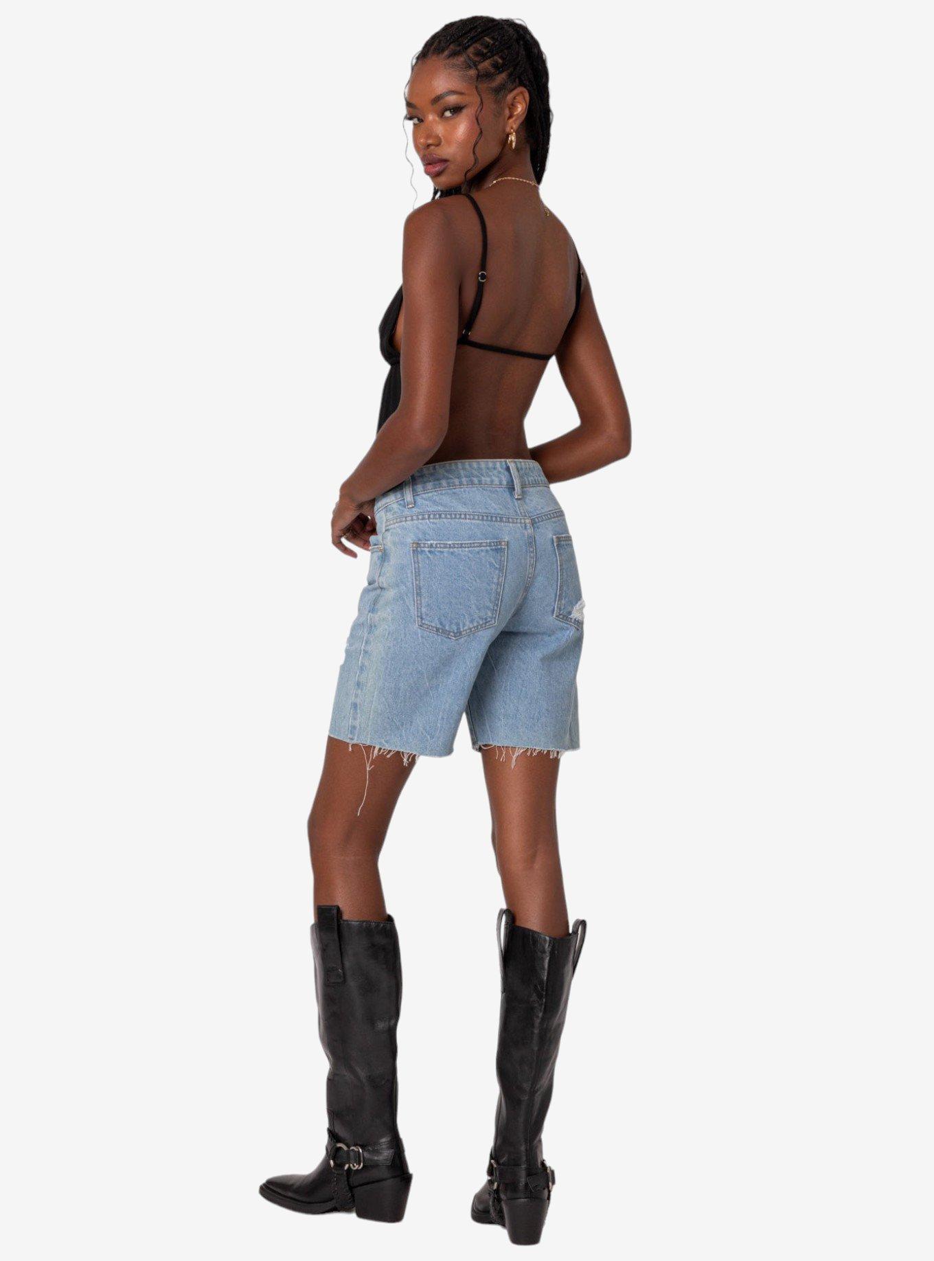 Rylee Tie Front Open Back Top Black, BLACK, alternate