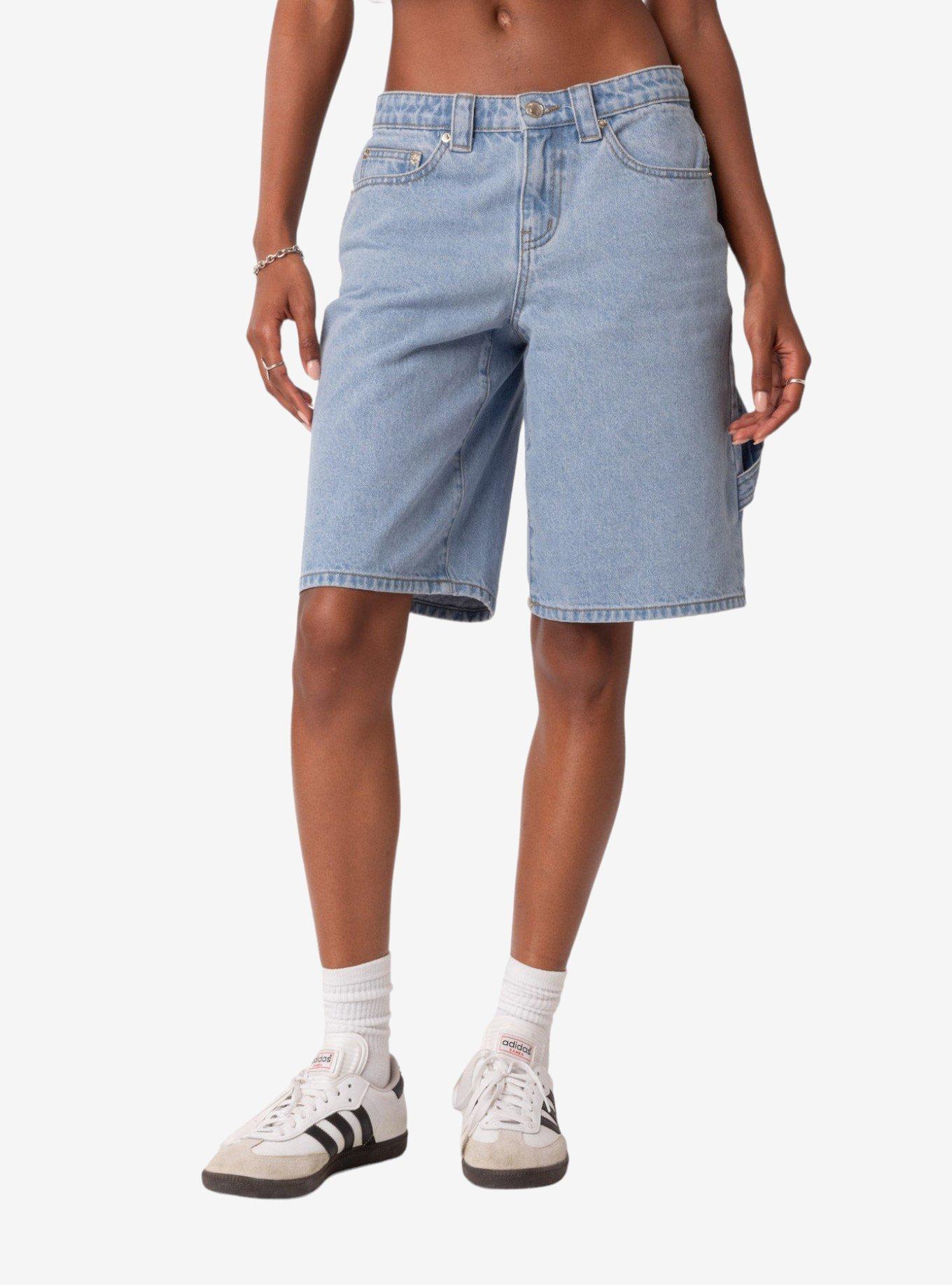 Low Rise Bermuda Denim Carpenter Shorts Blue, BLUE, alternate