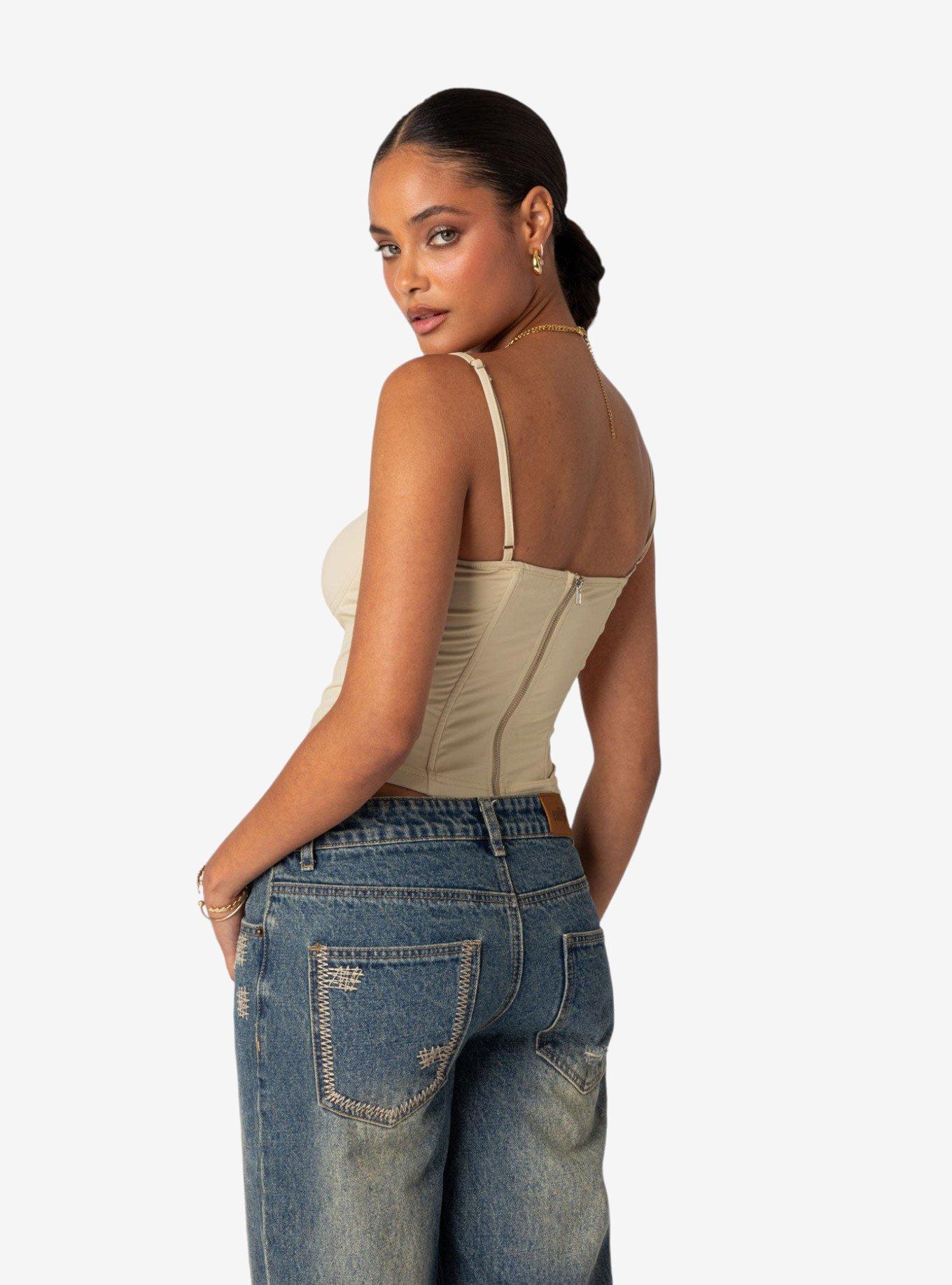 Juno Corset Top, BEIGE, alternate