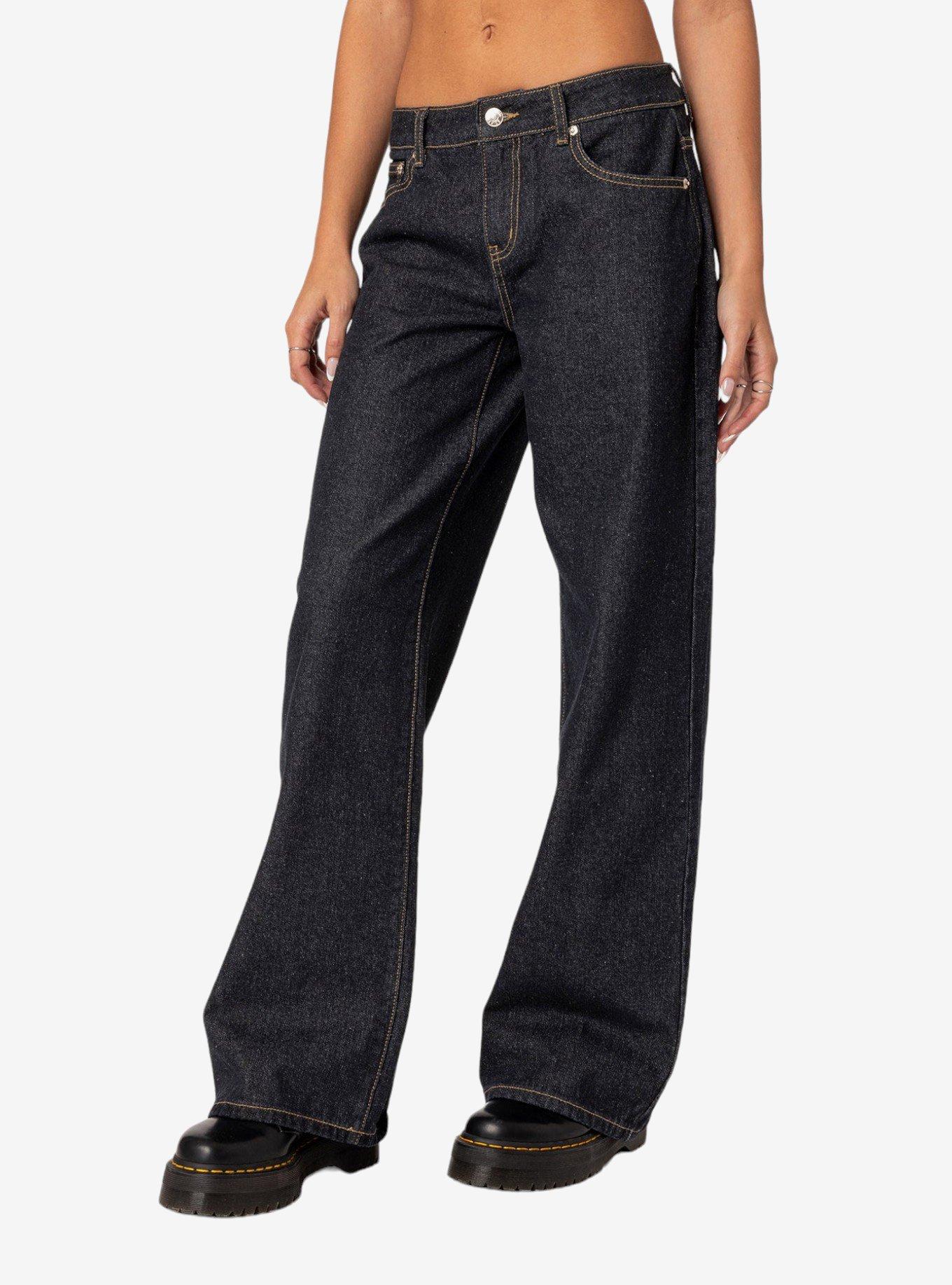 Edikted Raelynn Indigo Washed Low Rise Jeans, MULTI, alternate