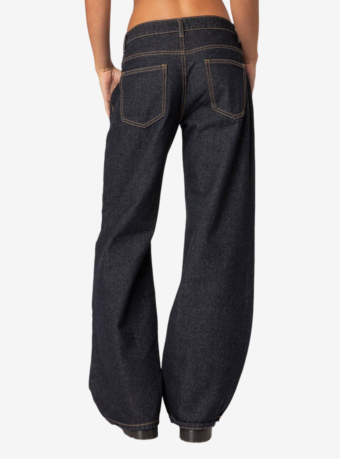 Edikted Raelynn Indigo Washed Low Rise Jeans, MULTI, alternate