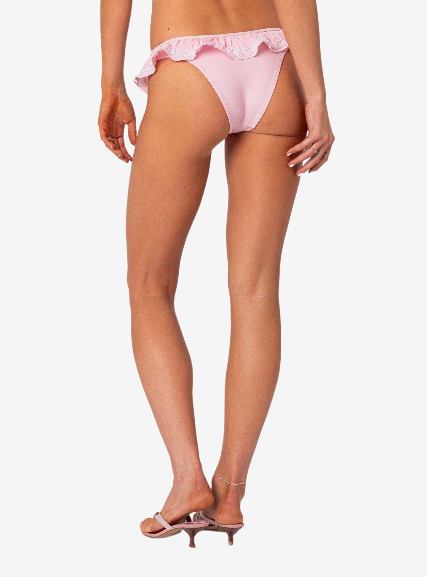Edikted Frilly Swim Bottom, PINK, alternate