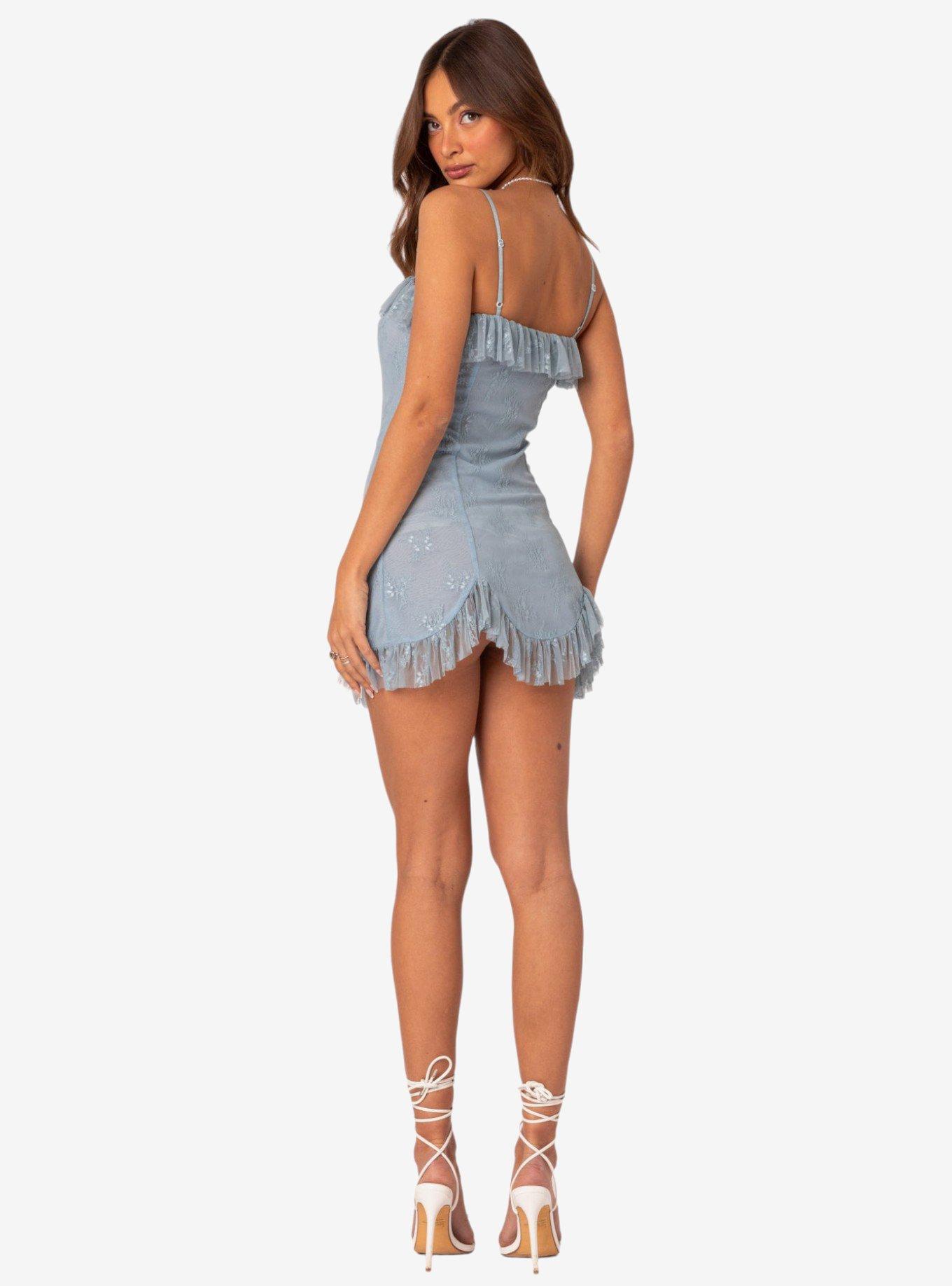 Fairy Girl Lace Mini Dress, BLUE, alternate