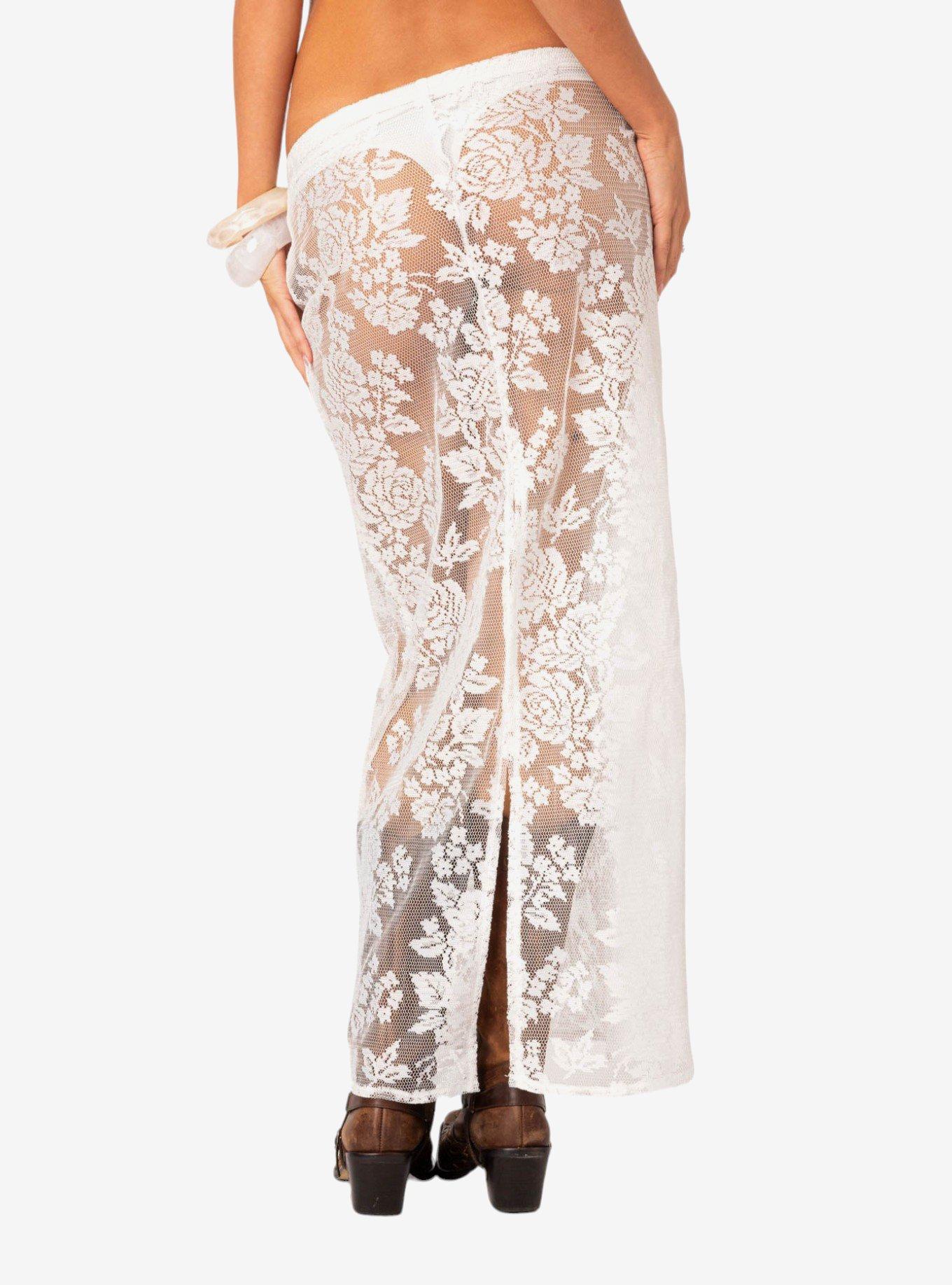 Bess Sheer Lace Maxi Skirt, BRIGHT WHITE, alternate