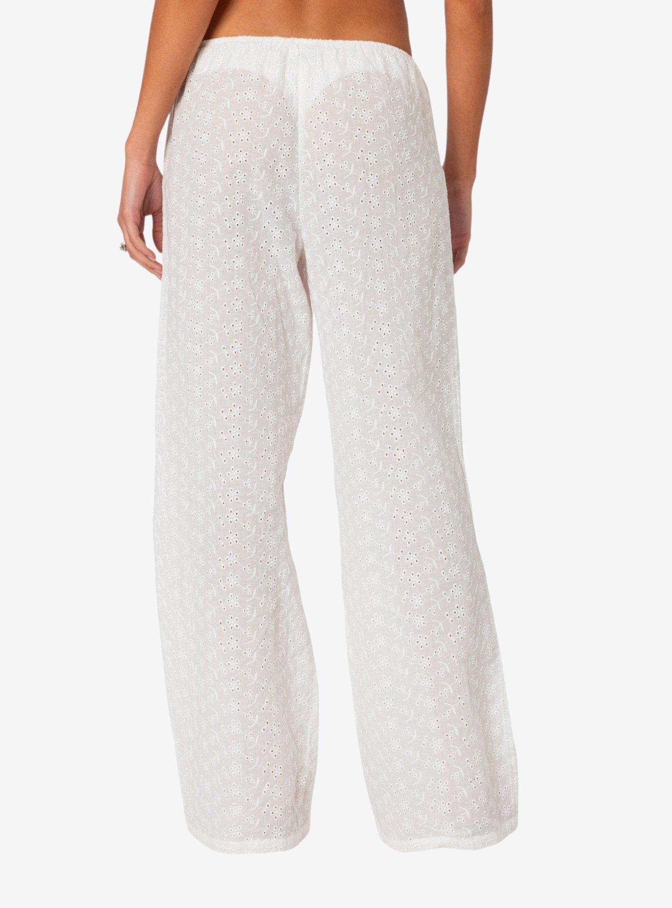 Miracle Cotton Lace Pants, BRIGHT WHITE, alternate