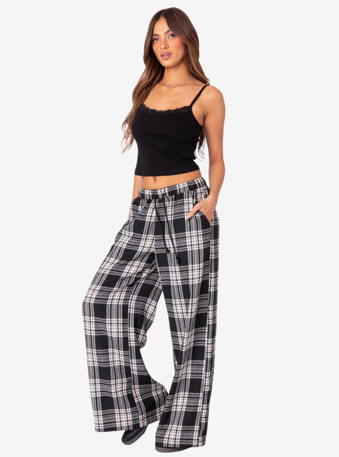 Lounge Around Plaid Wide Leg Pants, MULTI, alternate