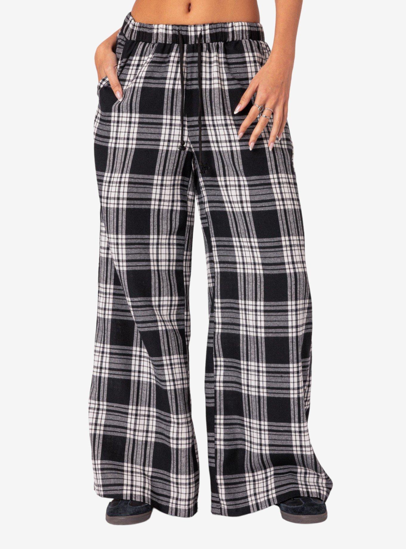 Lounge Around Plaid Wide Leg Pants, MULTI, alternate