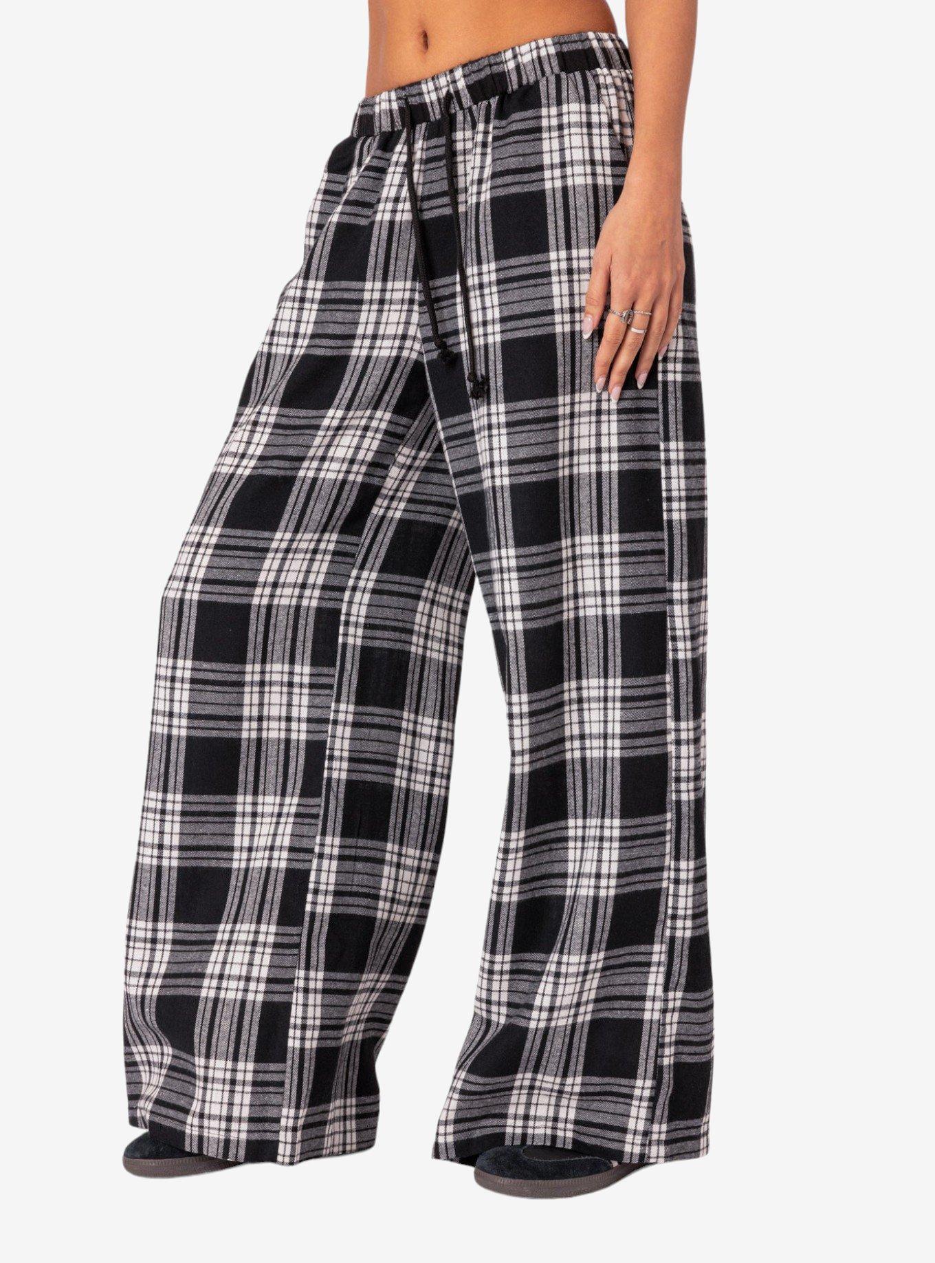 Lounge Around Plaid Wide Leg Pants, MULTI, alternate
