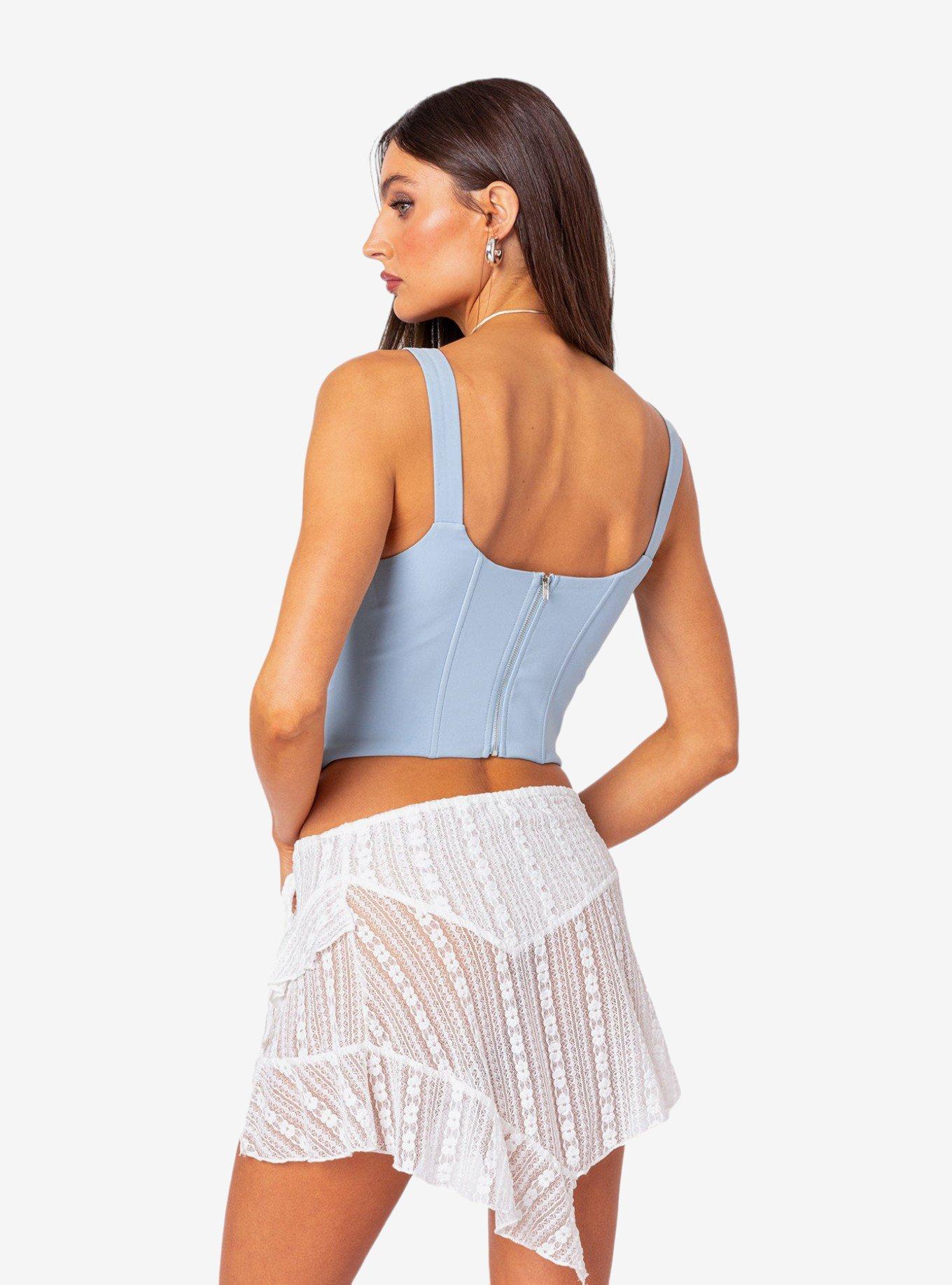 Edikted Jazmine Cupped Corset Top, BLUE, alternate
